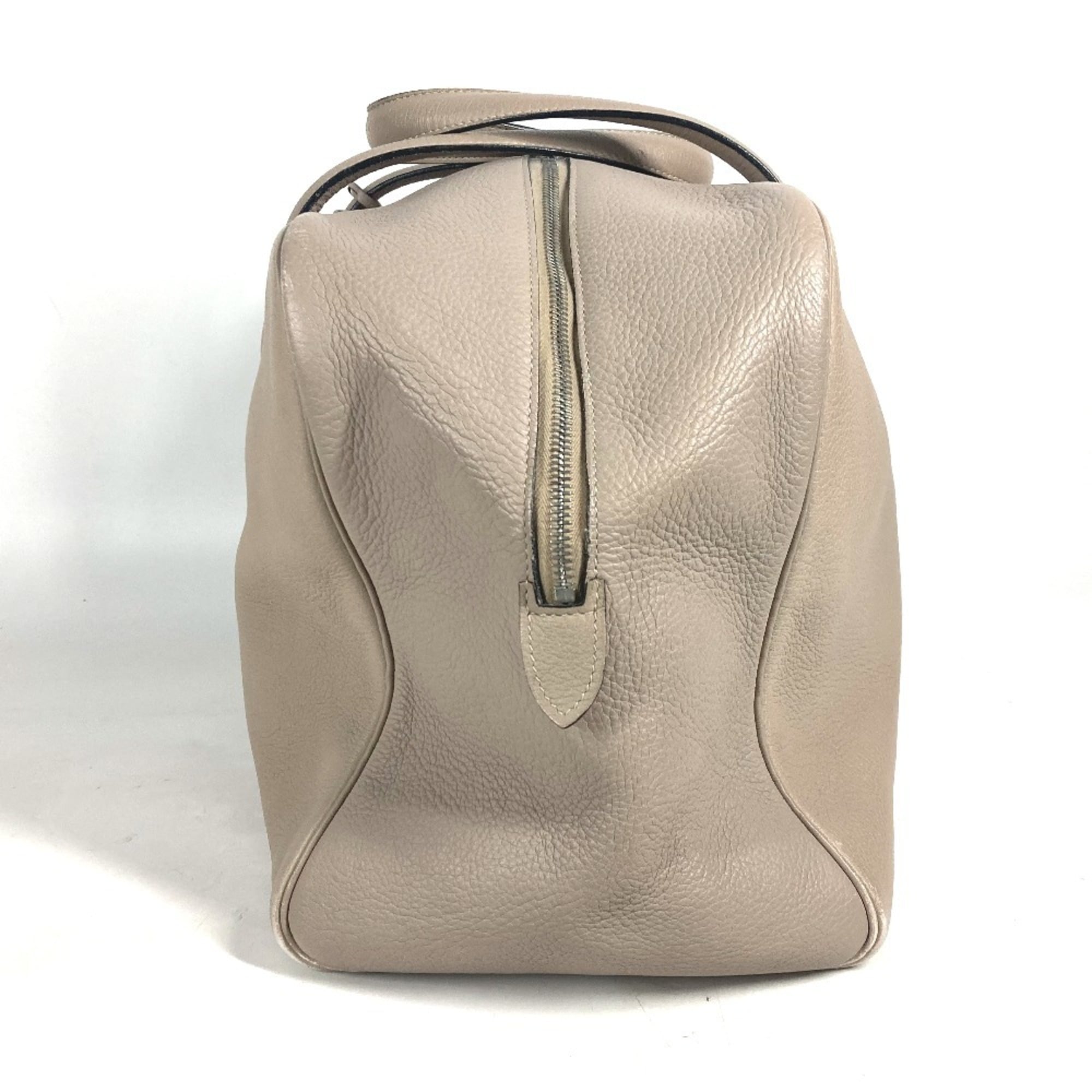 Hermes Beige Taurillon Clemence Leather Boston Bag Shoulder Bag (Pre-Owned)