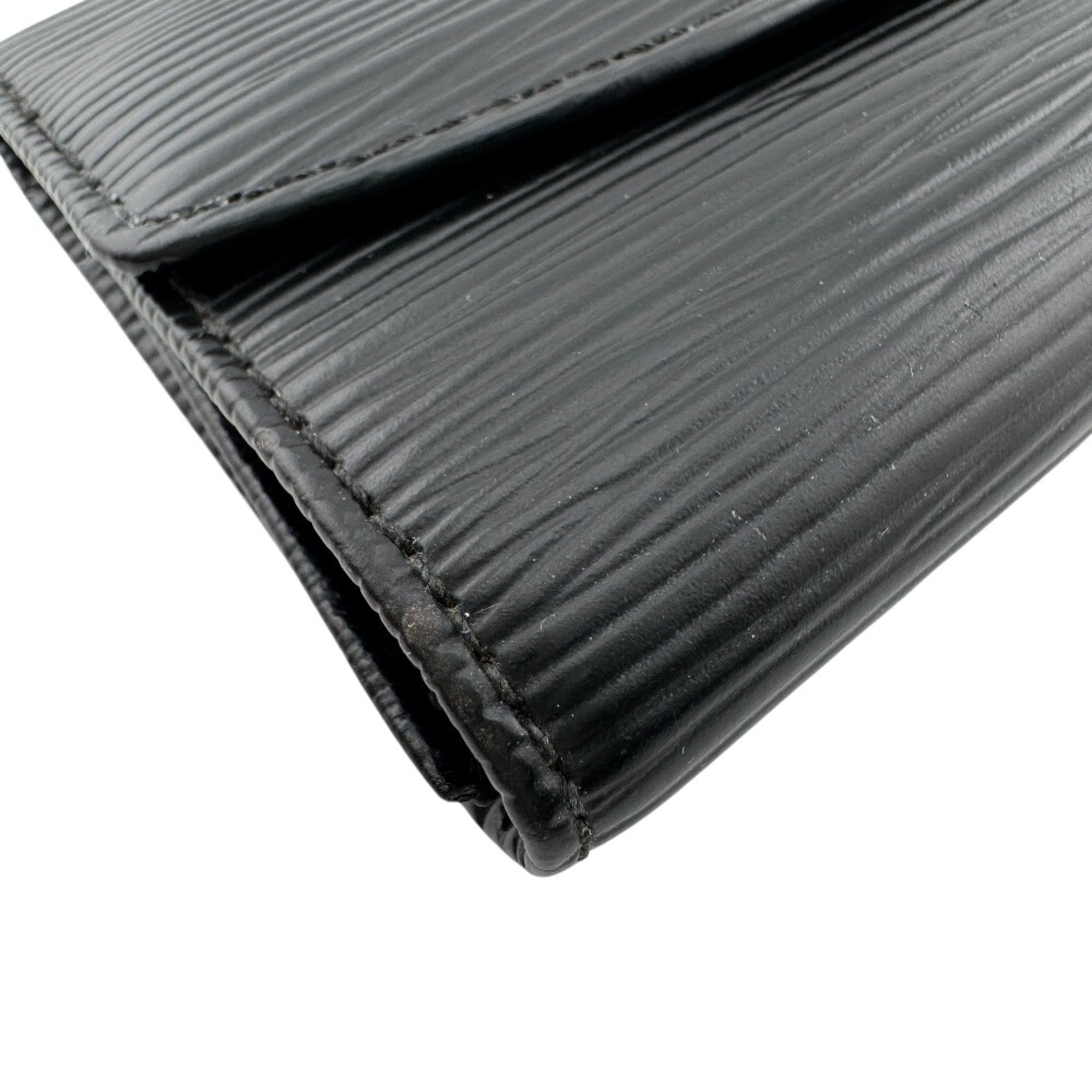 Louis Vuitton Black Leather Coin Purse/Coin Case (Pre-Owned)