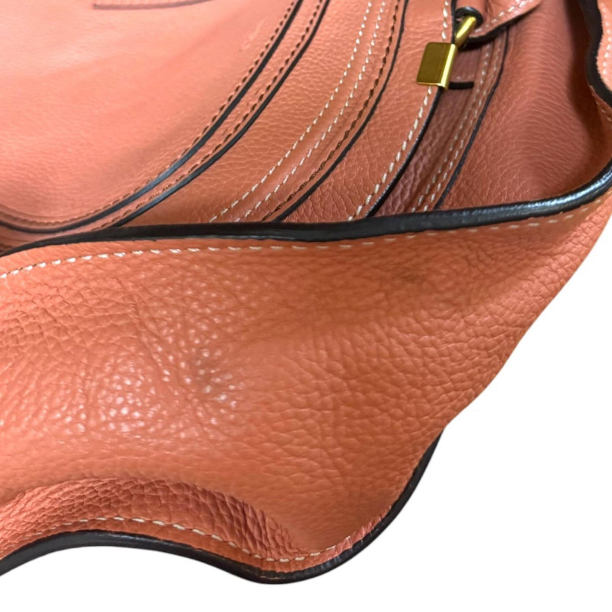 Chloé Marcie Orange Leather Shoulder Bag (Pre-Owned)