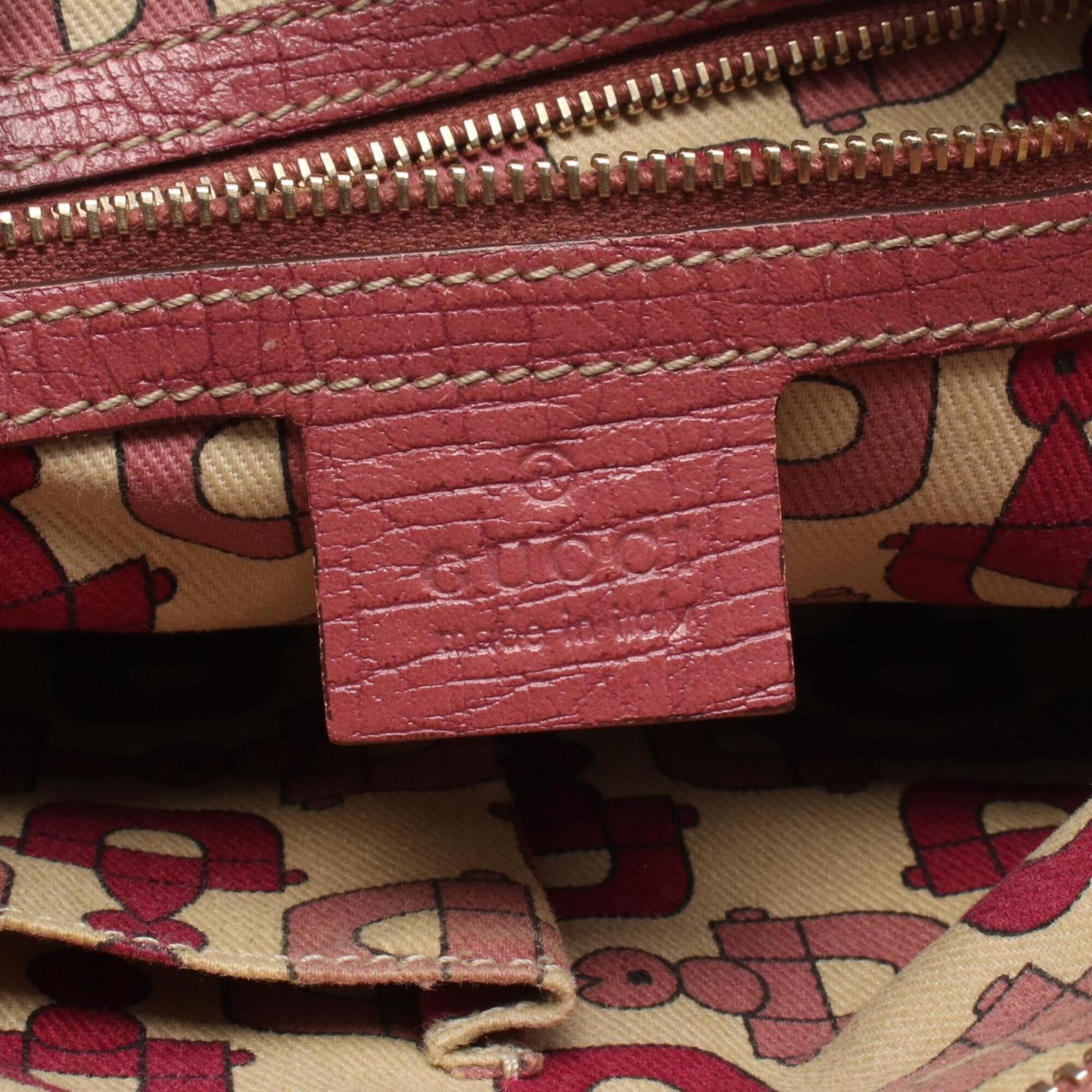 Gucci Beige Pink Gg Canvas Leather Handbag Shoulder Bag (Pre-Owned)