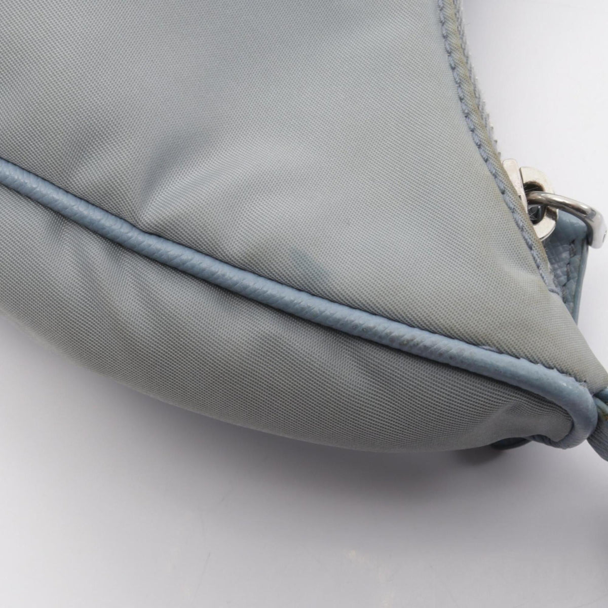 Prada Blue Nylon Saffiano Triangle Handbag Pouch Shoulder Bag (Pre-Owned)