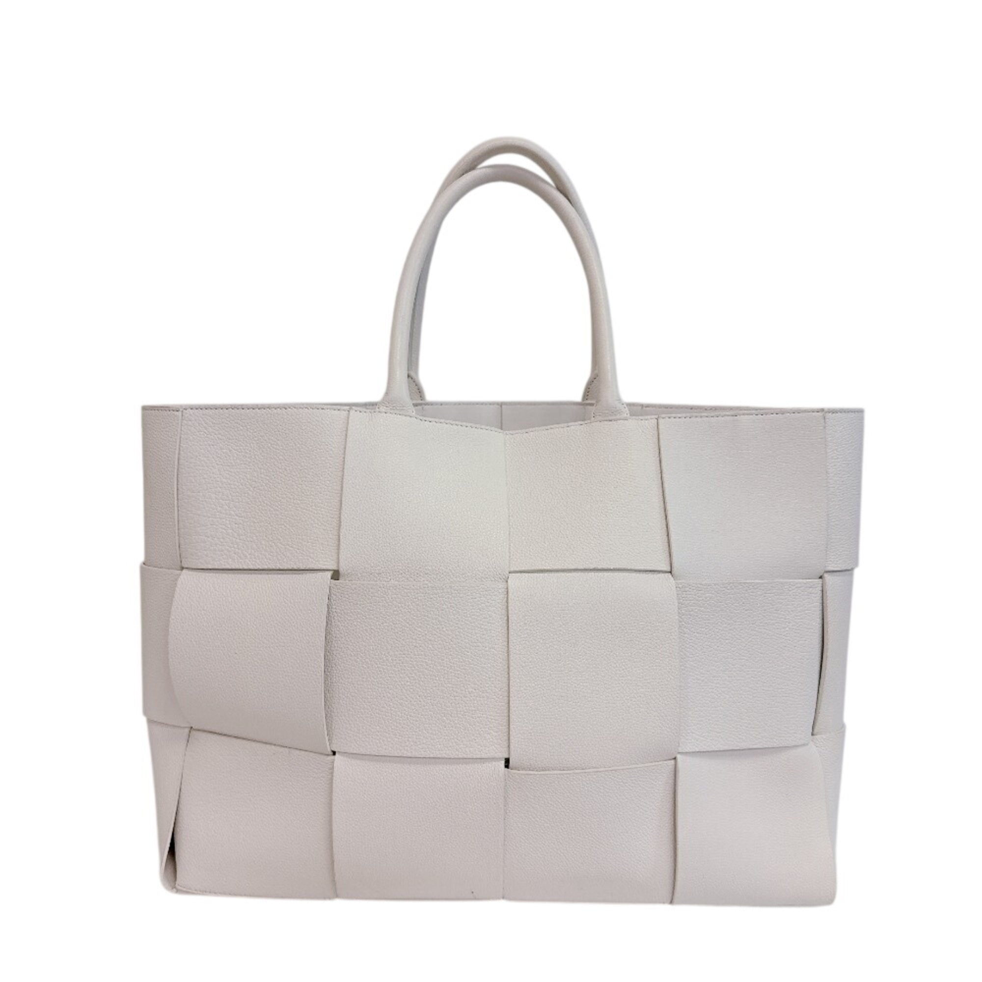 Bottega Veneta White Leather Shoulder Bag Tote Bag (Pre-Owned)