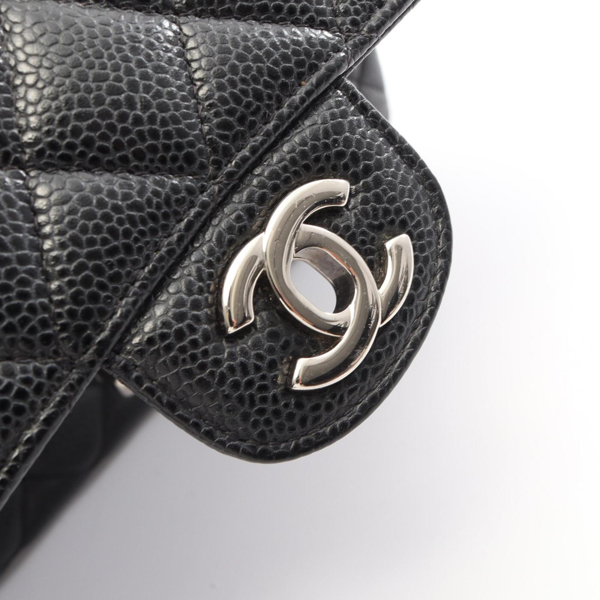 Chanel Black Grained Calfskin Handbag Shoulder Bag (Pre-Owned)
