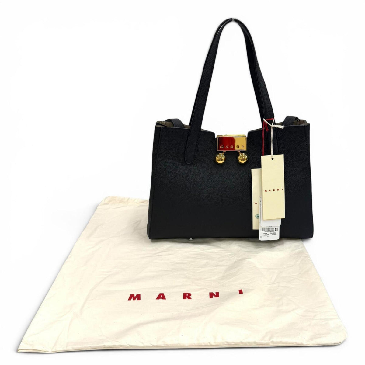 Marni Black Leather Tote Bag (Pre-Owned)