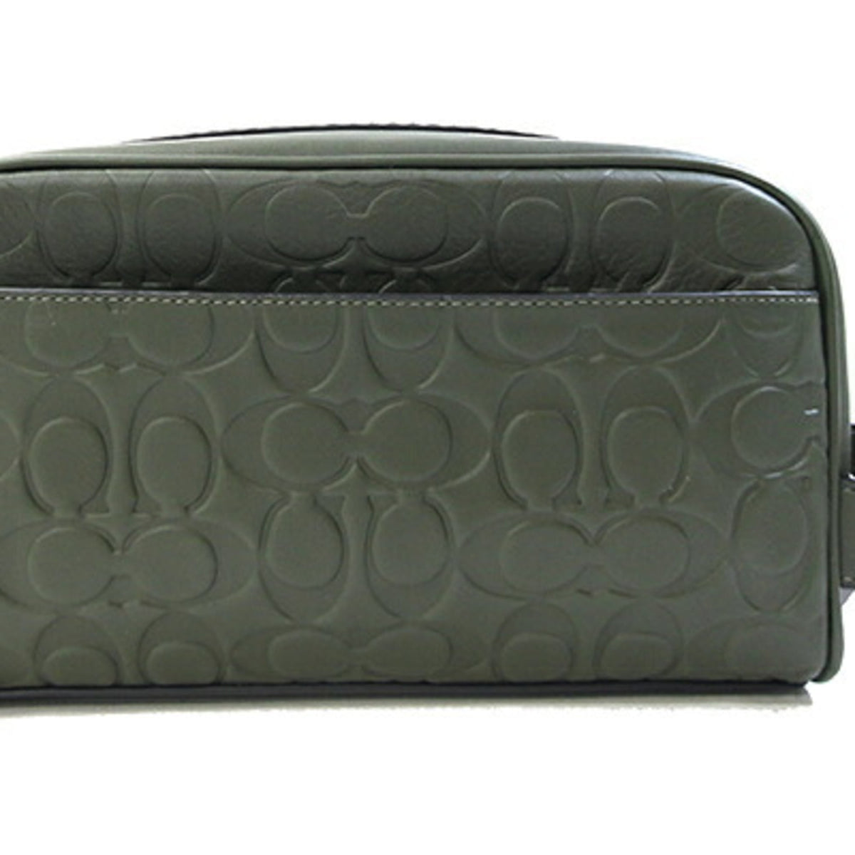 Coach Signature Black Leather Clutch Bag Handbag Pouch (Pre-Owned)