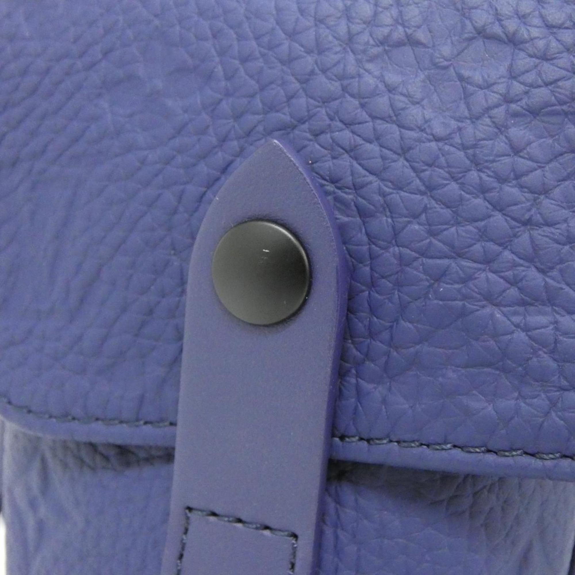 Louis Vuitton Black Blue Leather Backpack (Pre-Owned)