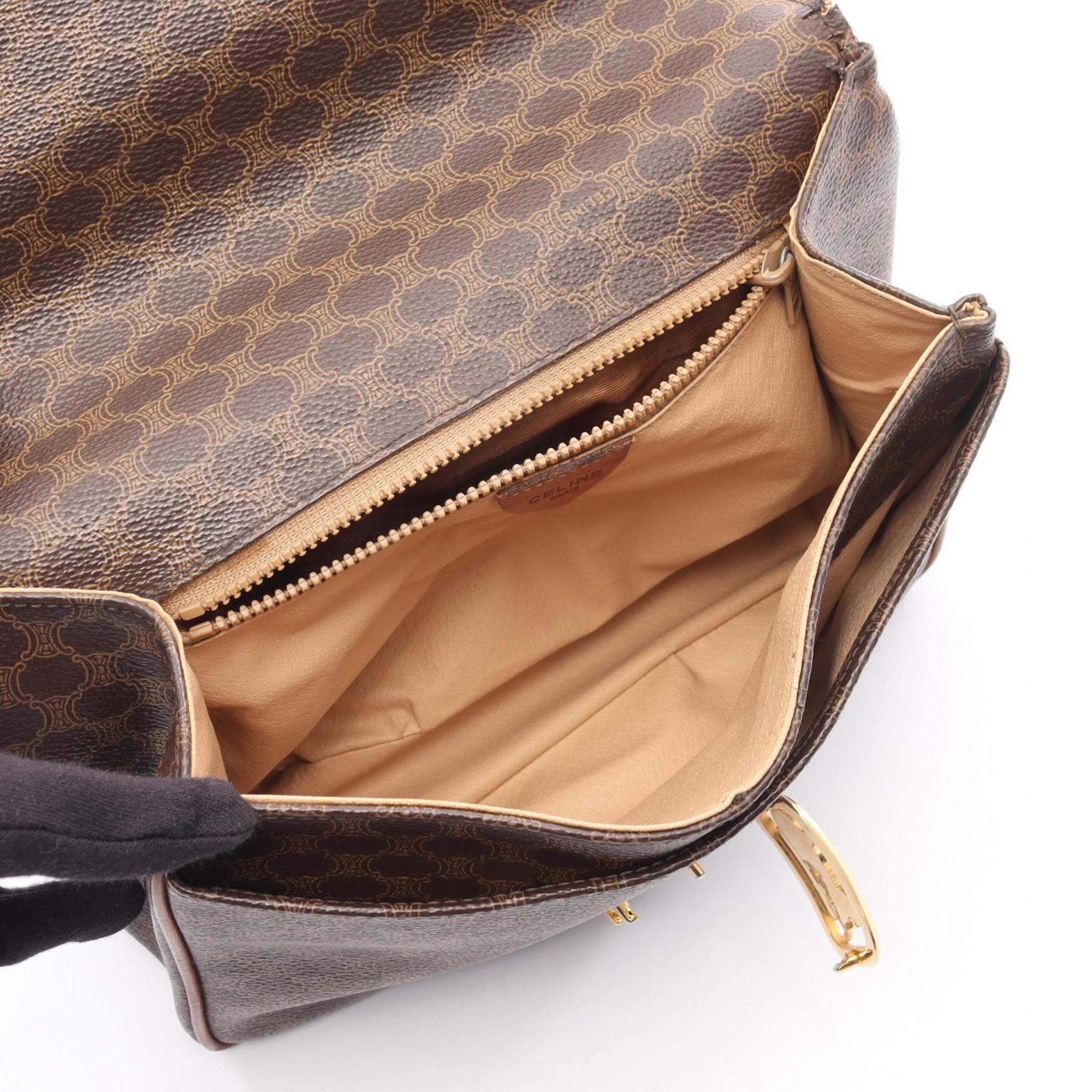 Celine Brown Coated Canvas Leather Handbag (Pre-Owned)