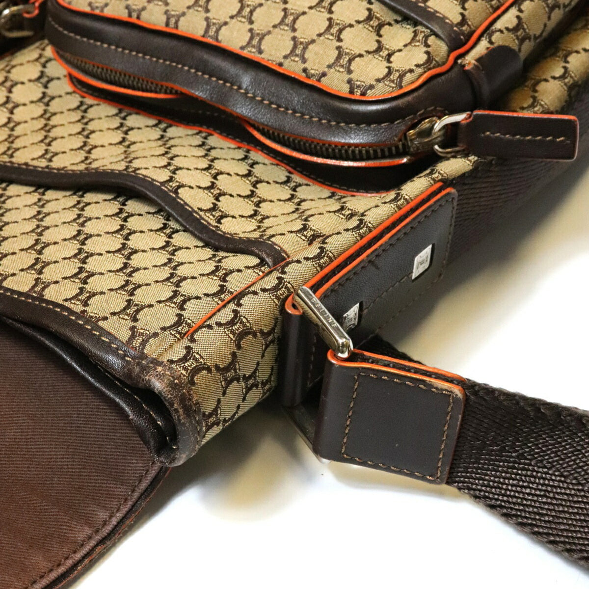 Celine Brown Canvas Shoulder Bag (Pre-Owned)