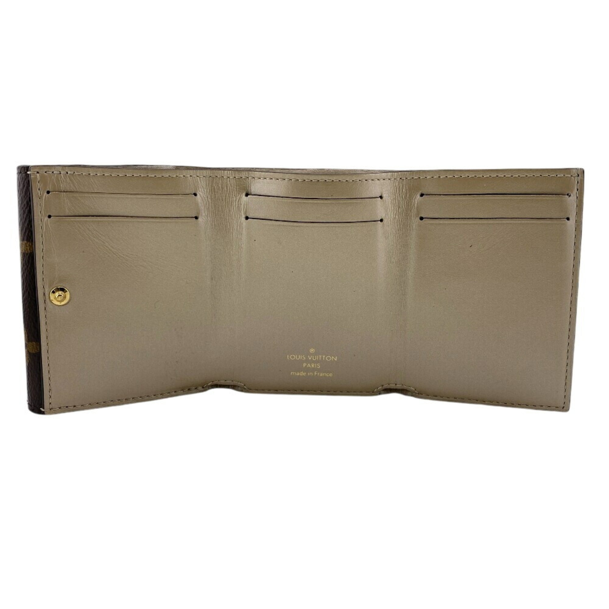 Louis Vuitton Brown Leather Wallet (Tri-Fold) (Pre-Owned)