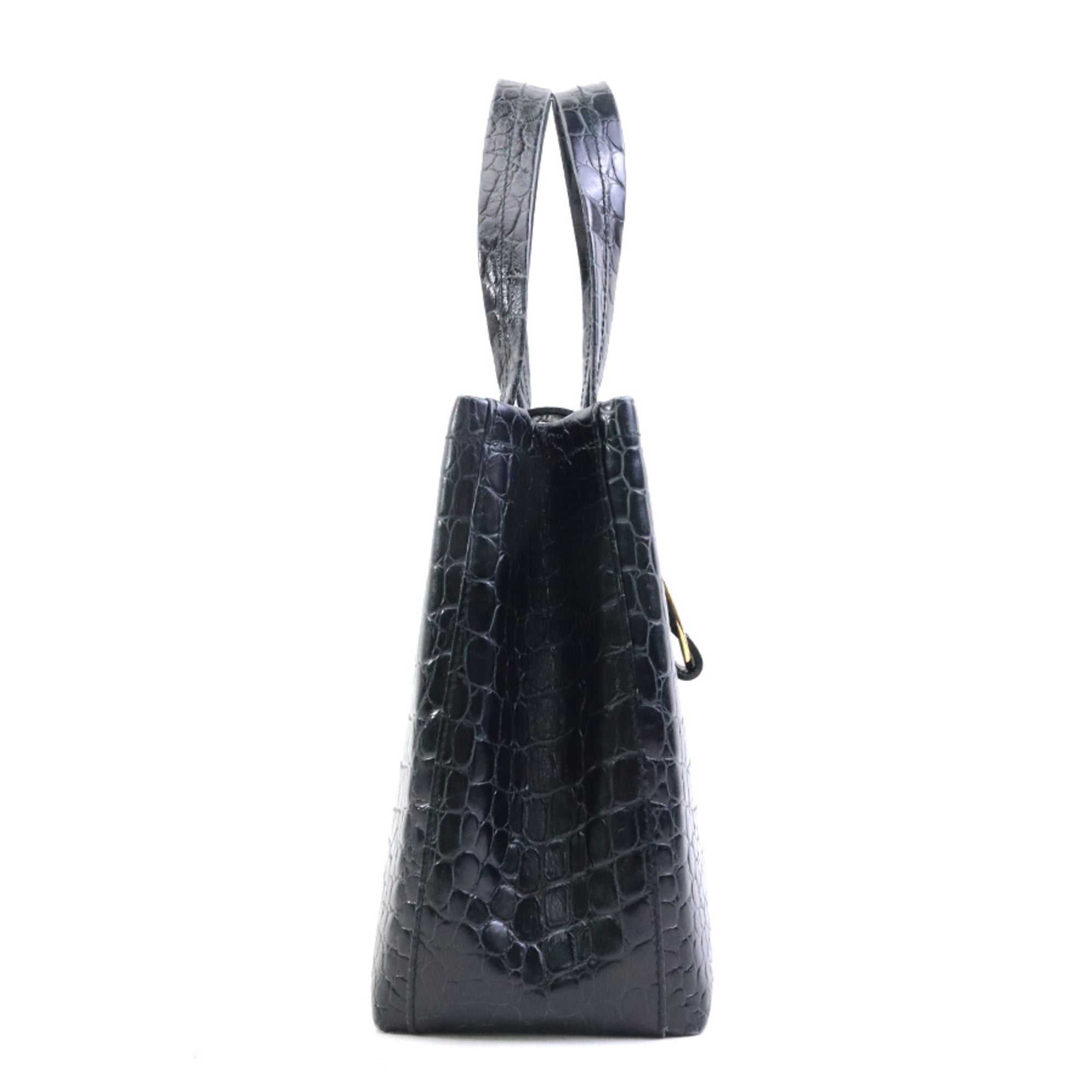 Salvatore Ferragamo Black Leather Handbag Shoulder Bag (Pre-Owned)