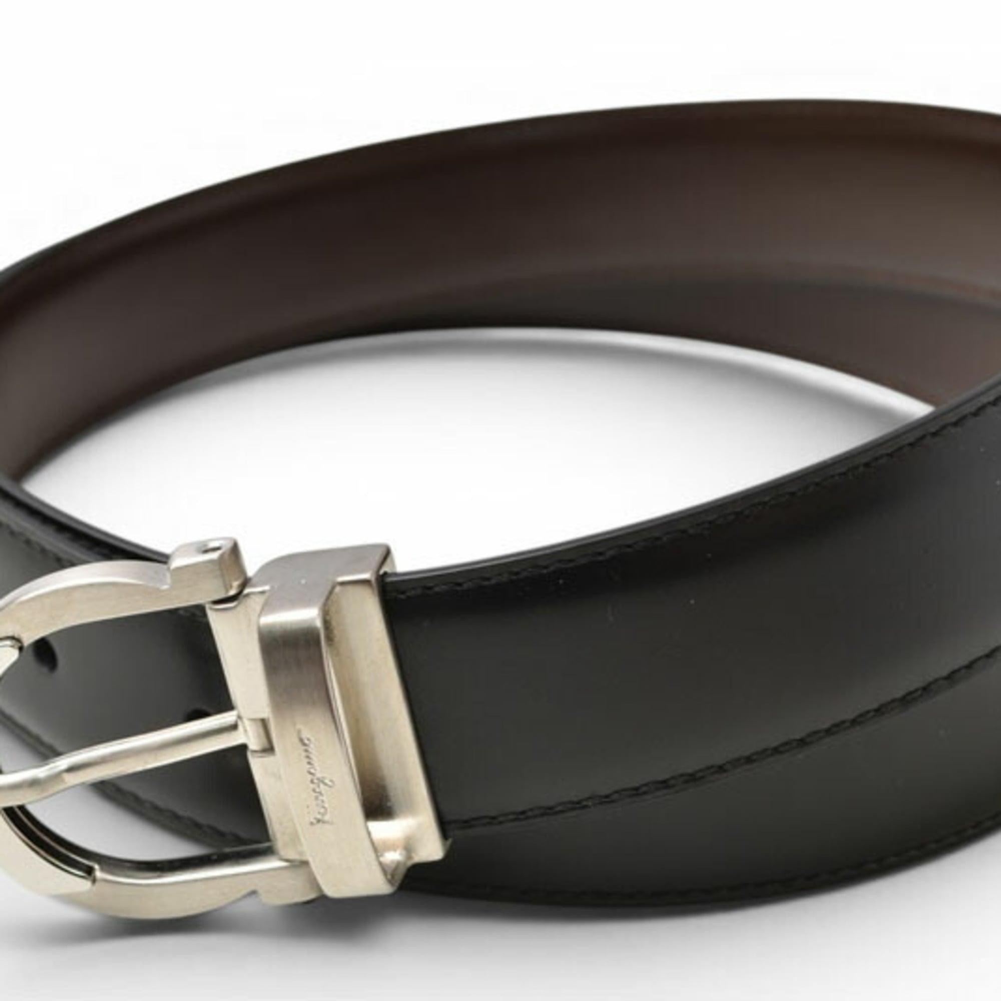 Salvatore Ferragamo Black Brown Standard Belt (Pre-Owned)