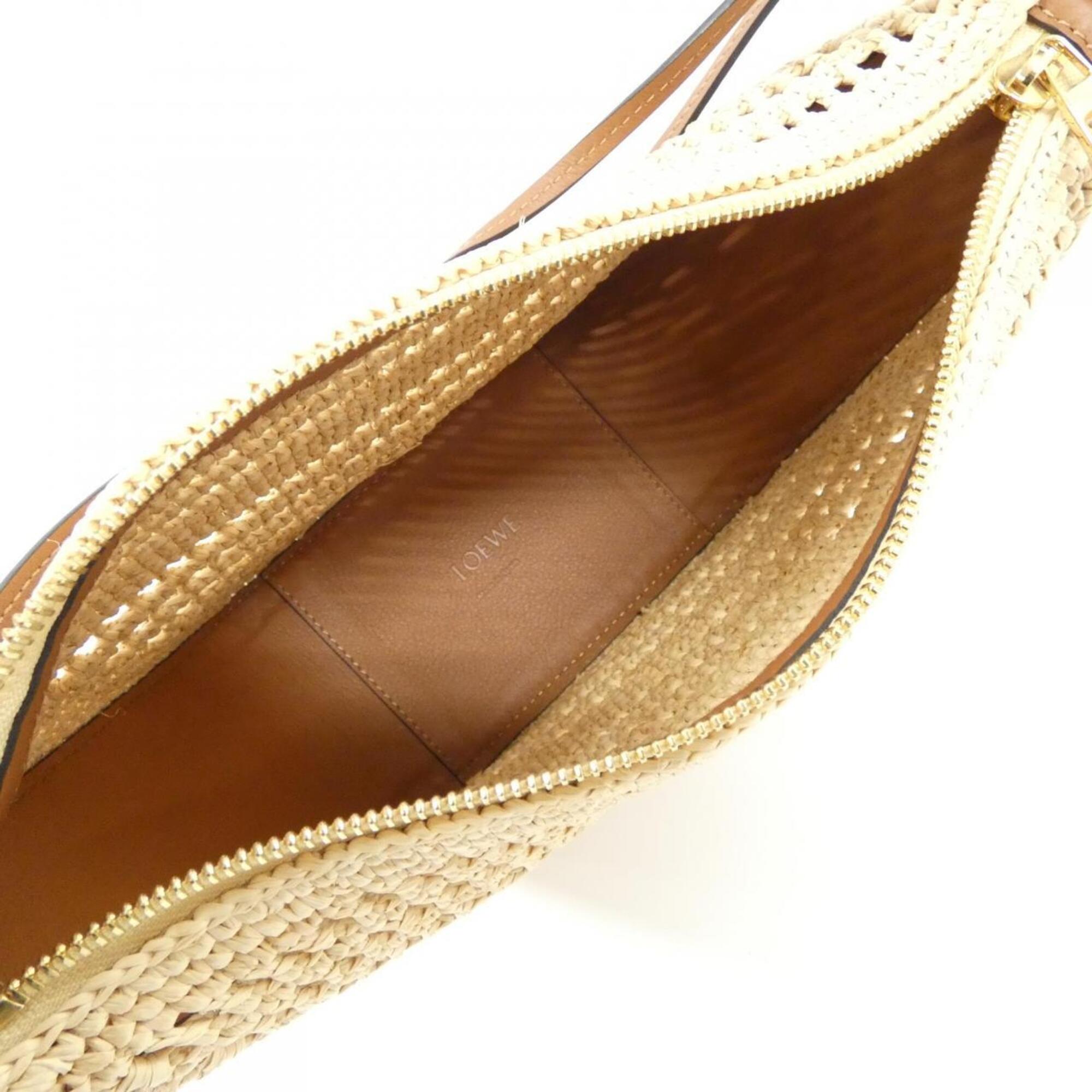 Loewe Brown Raffia Leather Shoulder Bag (Pre-Owned)