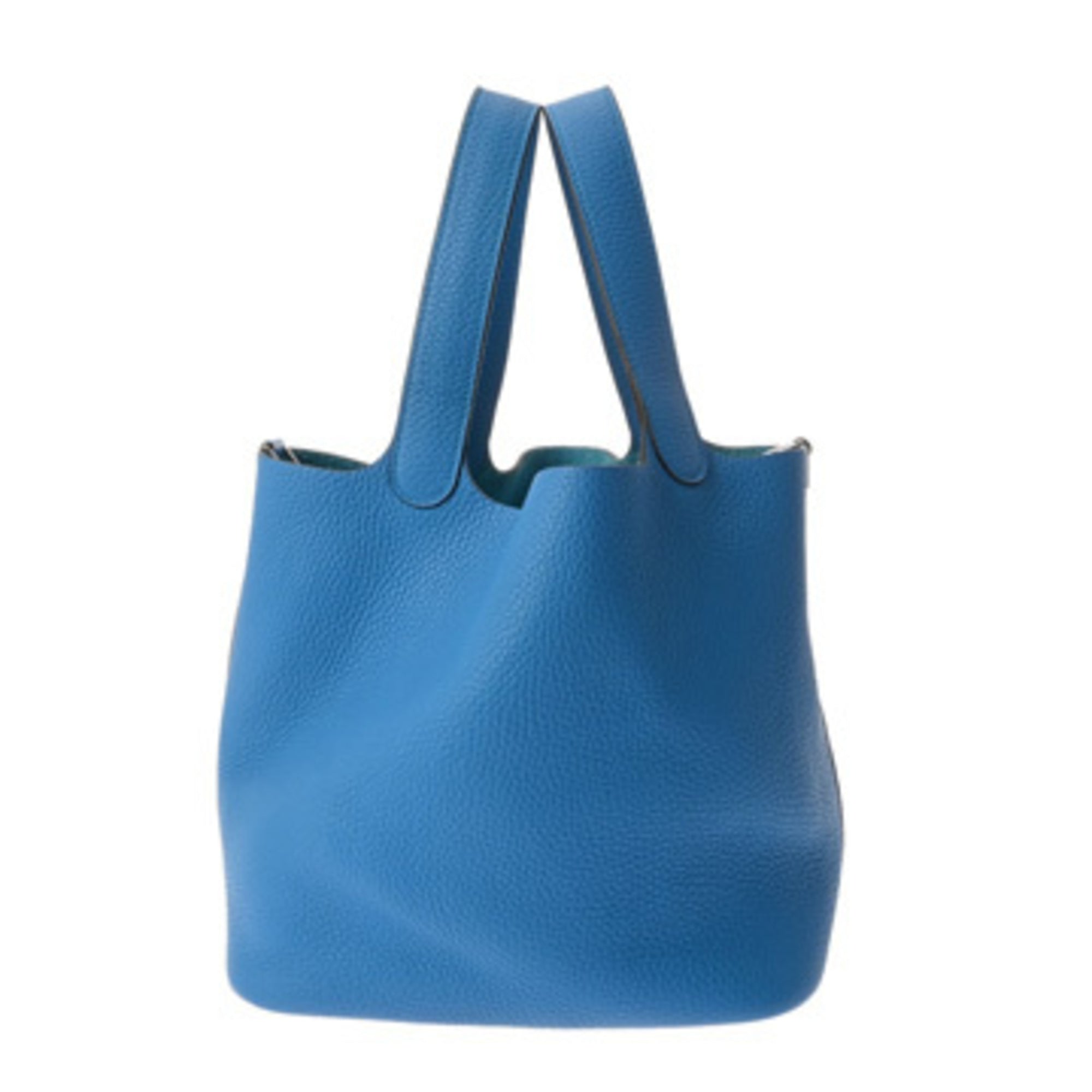 Hermes Picotin Blue Taurillon Clemence Leather Handbag (Pre-Owned)