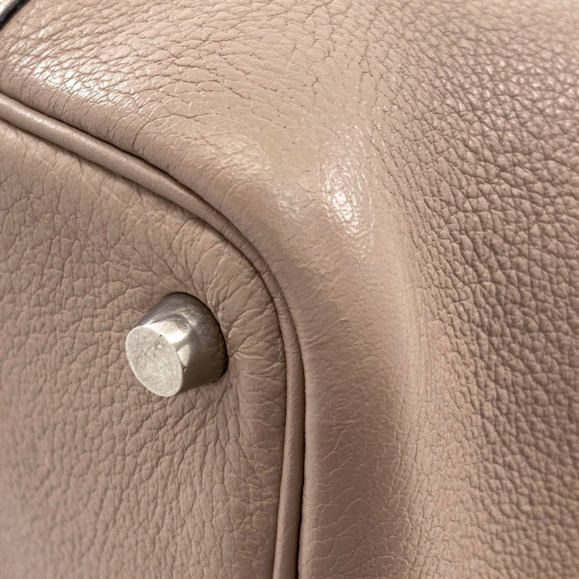 Hermes Gris Tourterelle Chevre Leather Handbag (Pre-Owned)