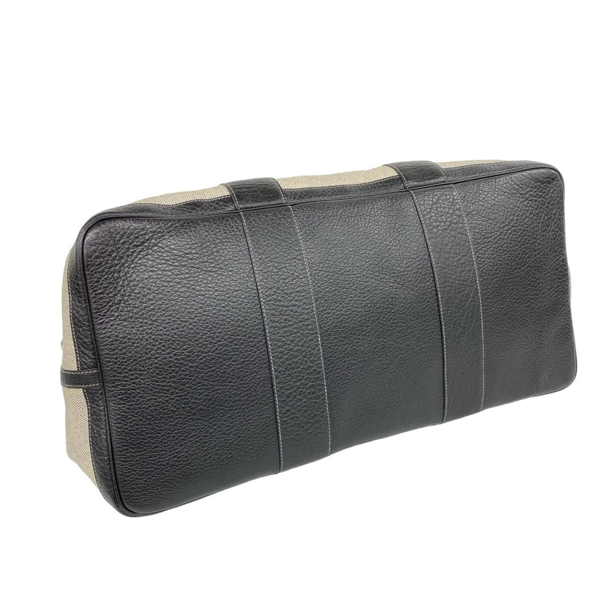 Hermes Black Gray Toile H Negonda Leather Handbag (Pre-Owned)