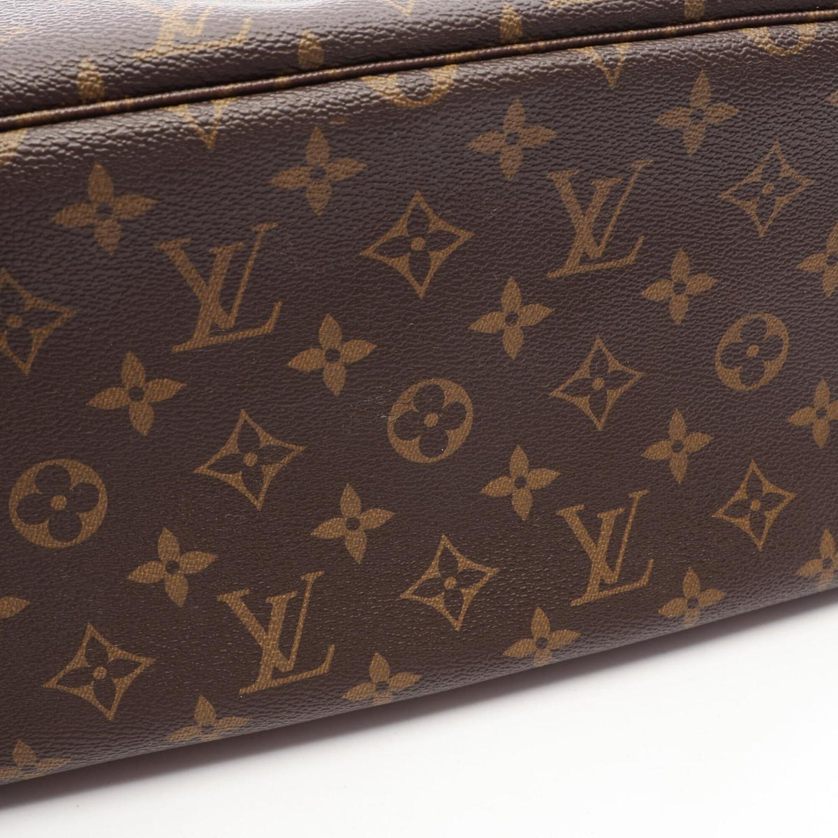 Louis Vuitton Brown Monogram Coated Canvas Leather Handbag Tote Bag (Pre-Owned)