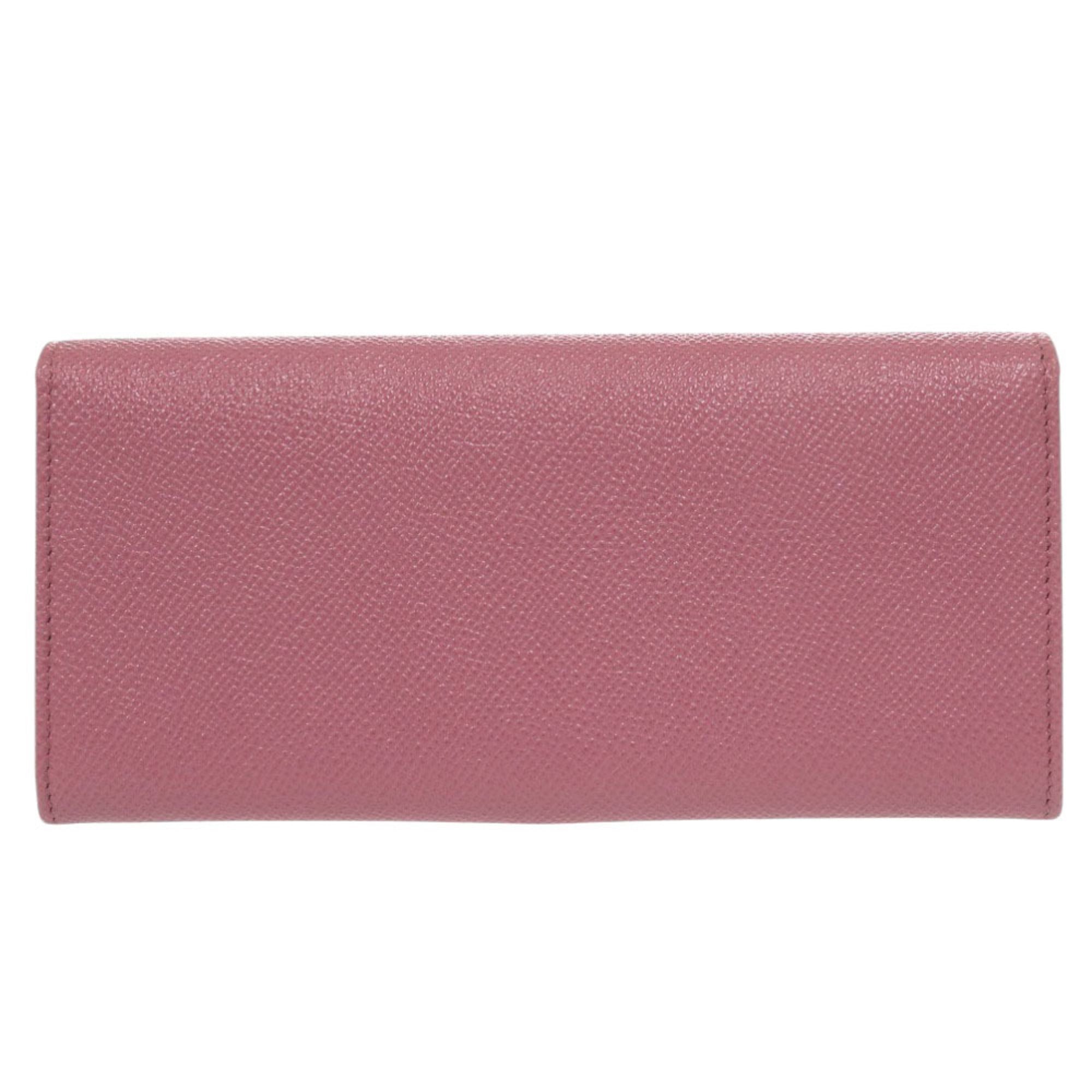 Bvlgari Bvlgari Bvlgari Pink Leather Long Wallet (Bi-Fold) (Pre-Owned)