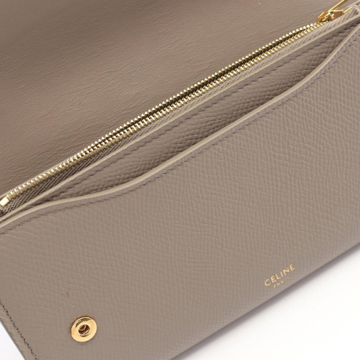 Celine Beige Leather Long Wallet (Bi-Fold) (Pre-Owned)