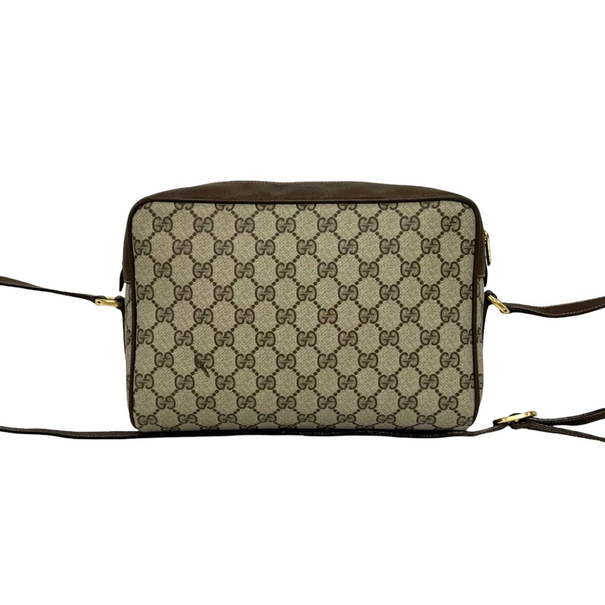 Gucci Brown Green Red Color Leather Pvc Pochette Shoulder Bag (Pre-Owned)