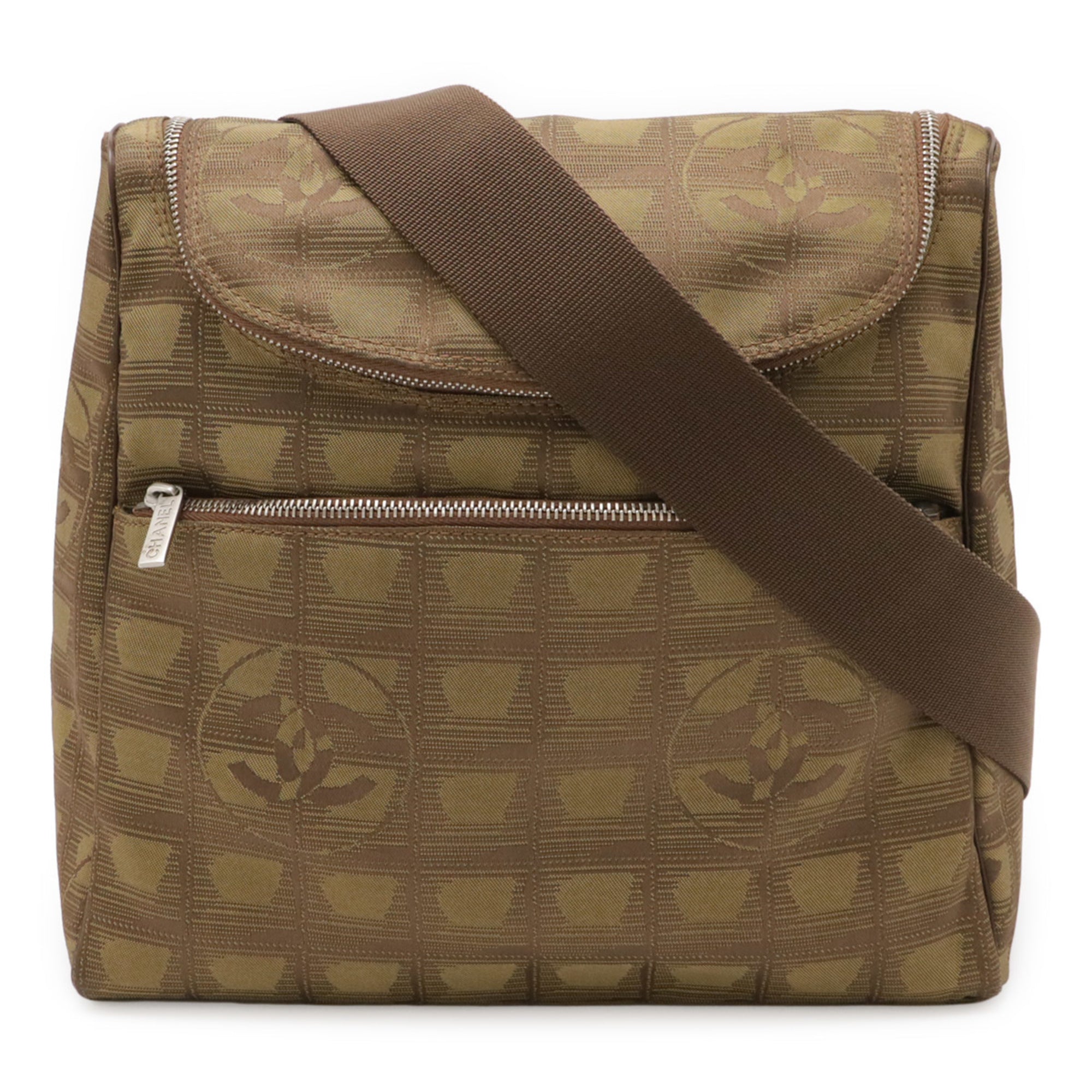 Chanel Khaki New Travel Line Leather Backpack Shoulder Bag (Pre-Owned)