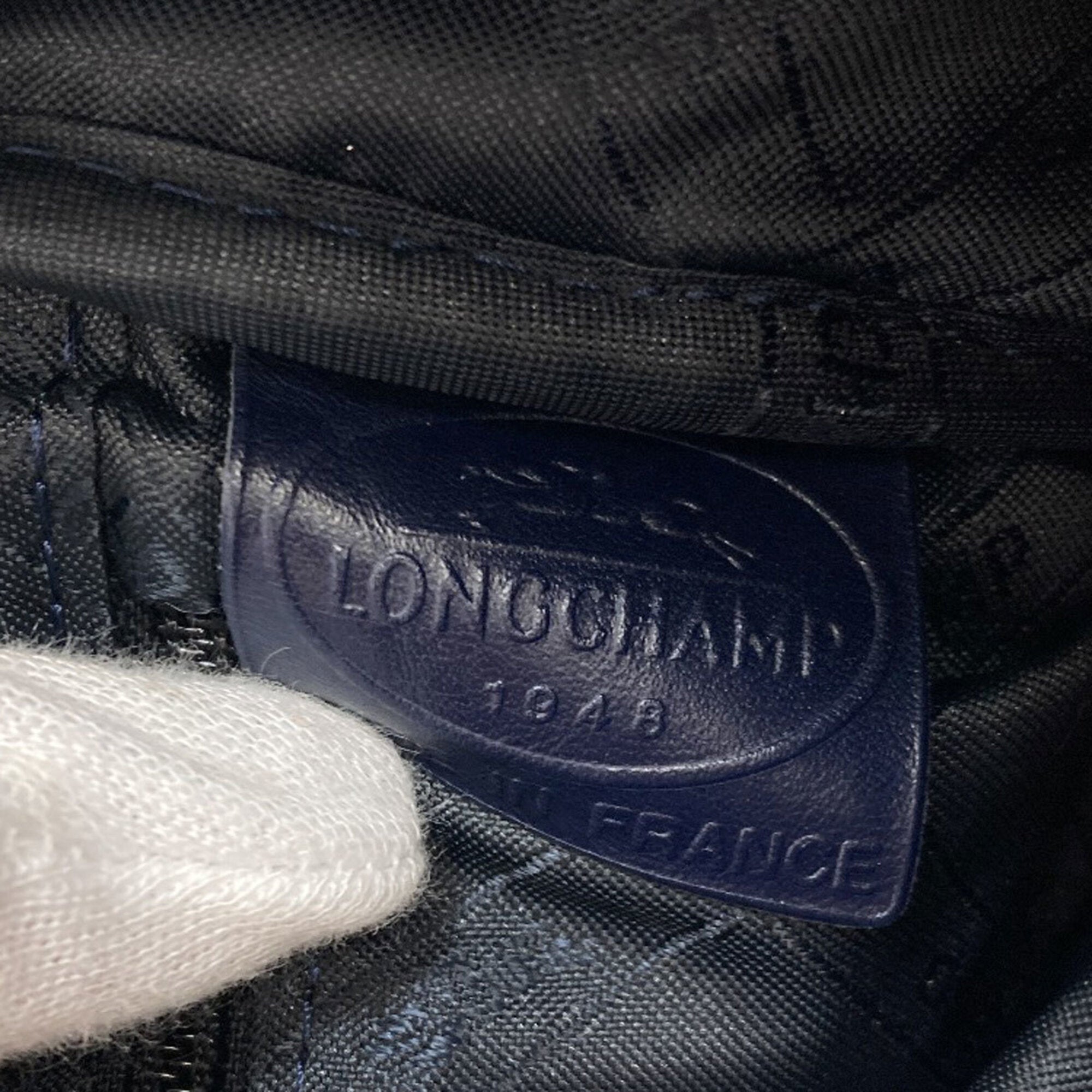 Longchamp Navy Leather Shoulder Bag (Pre-Owned)