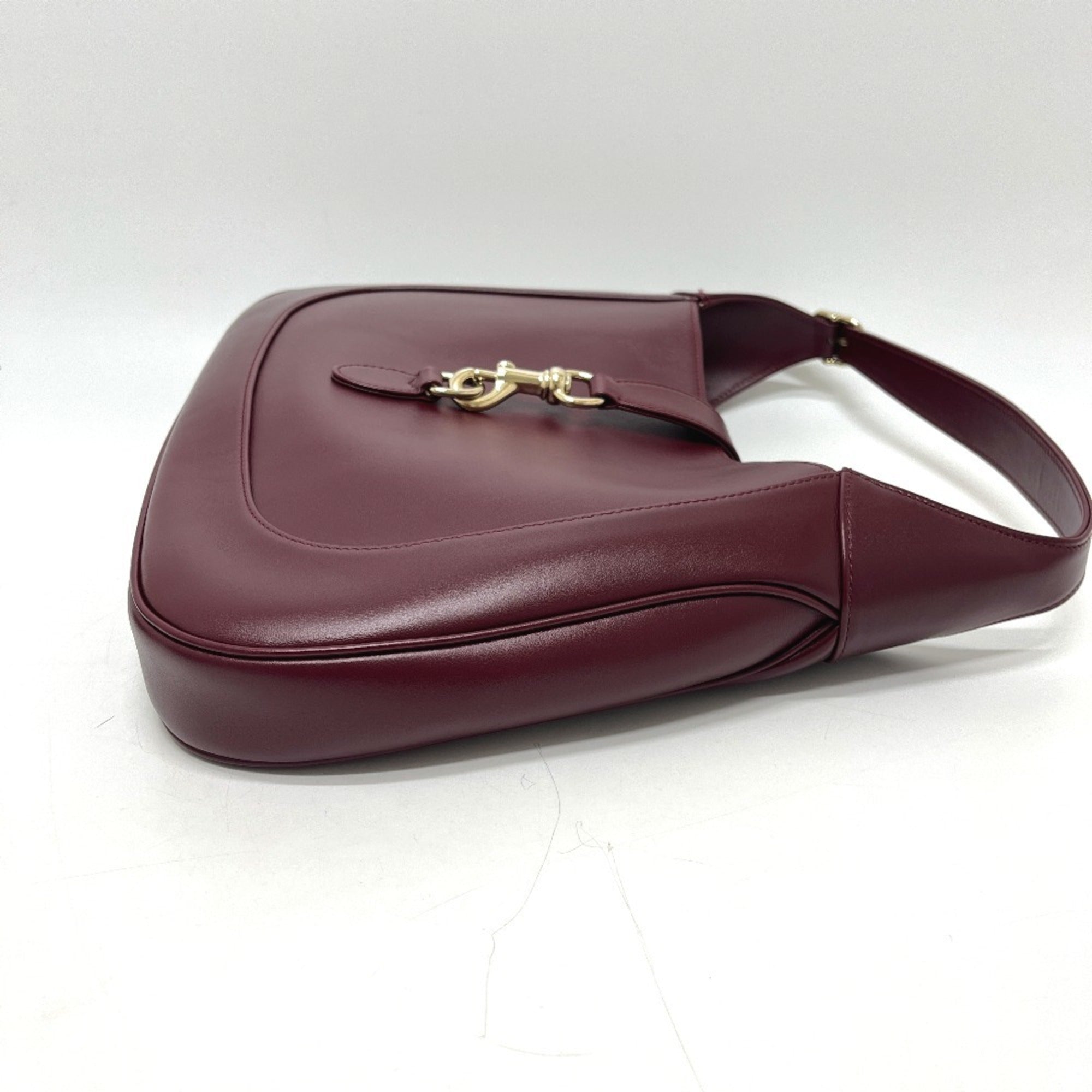 Gucci Wine Leather Handbag Shoulder Bag (Pre-Owned)
