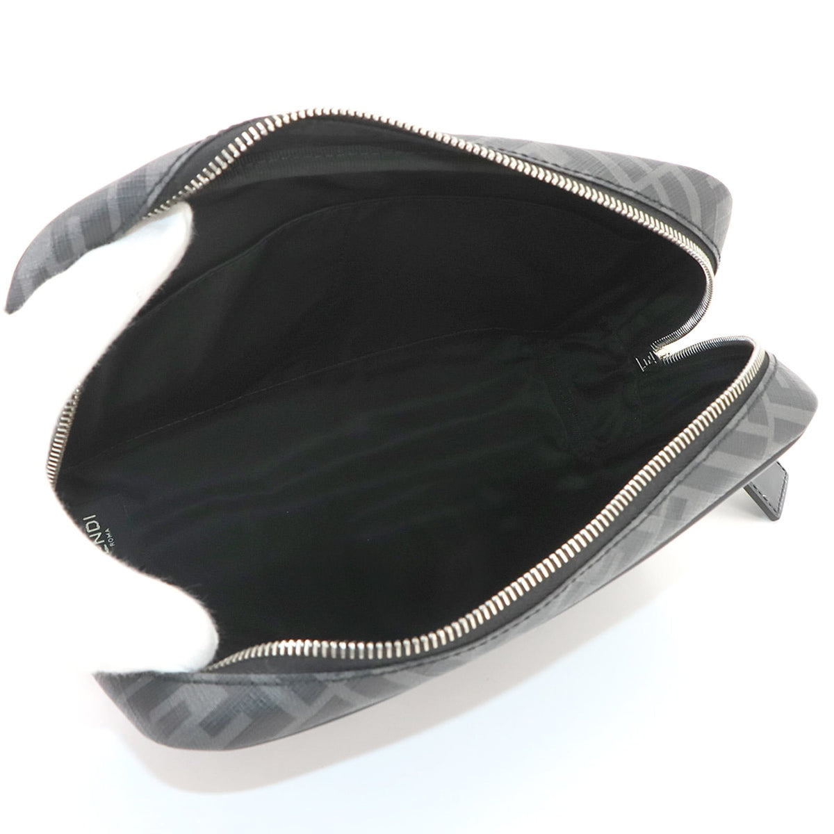 Fendi Gray Zucca Clutch Bag Handbag Pouch (Pre-Owned)