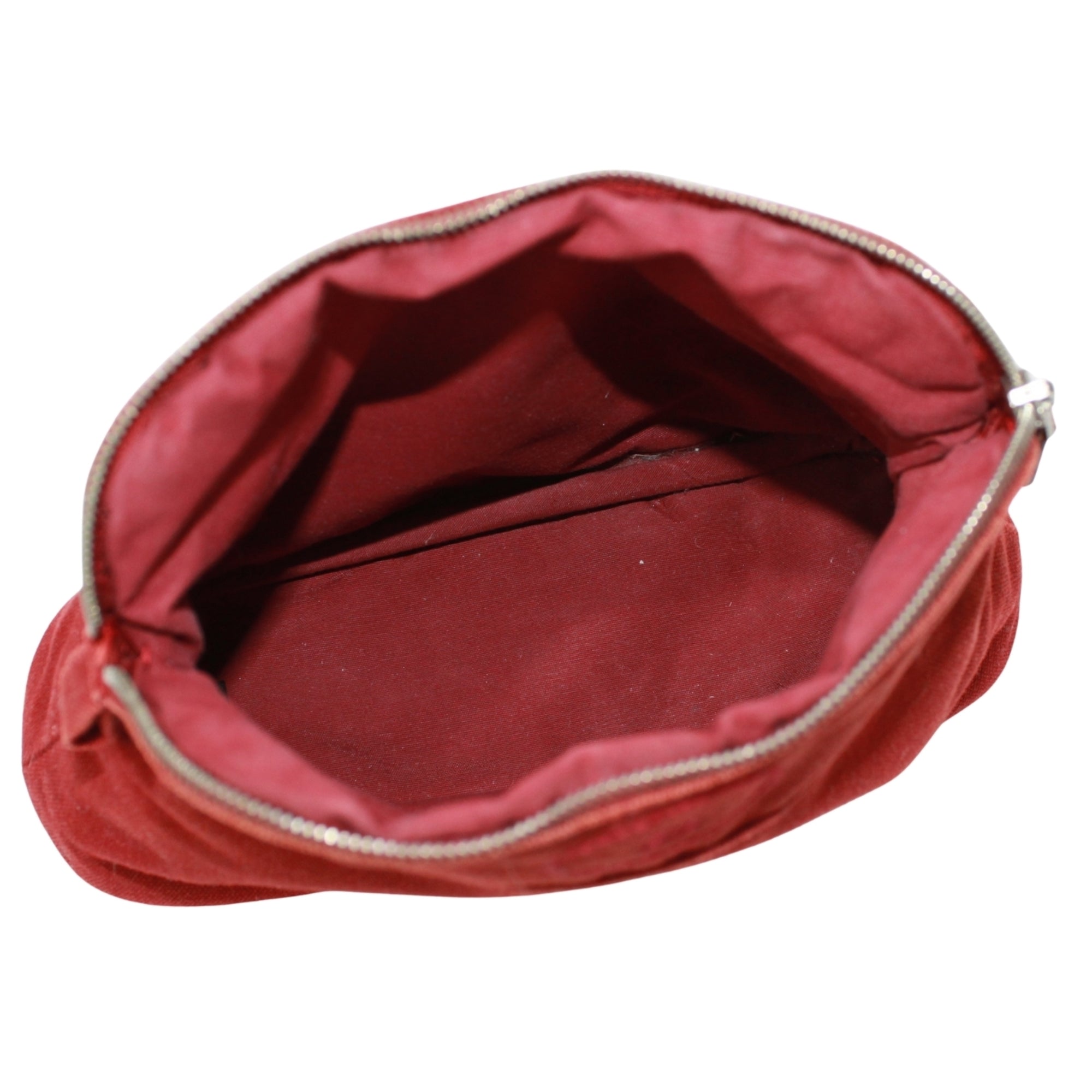 Hermes Red Color Canvas Leather Pouch (Pre-Owned)