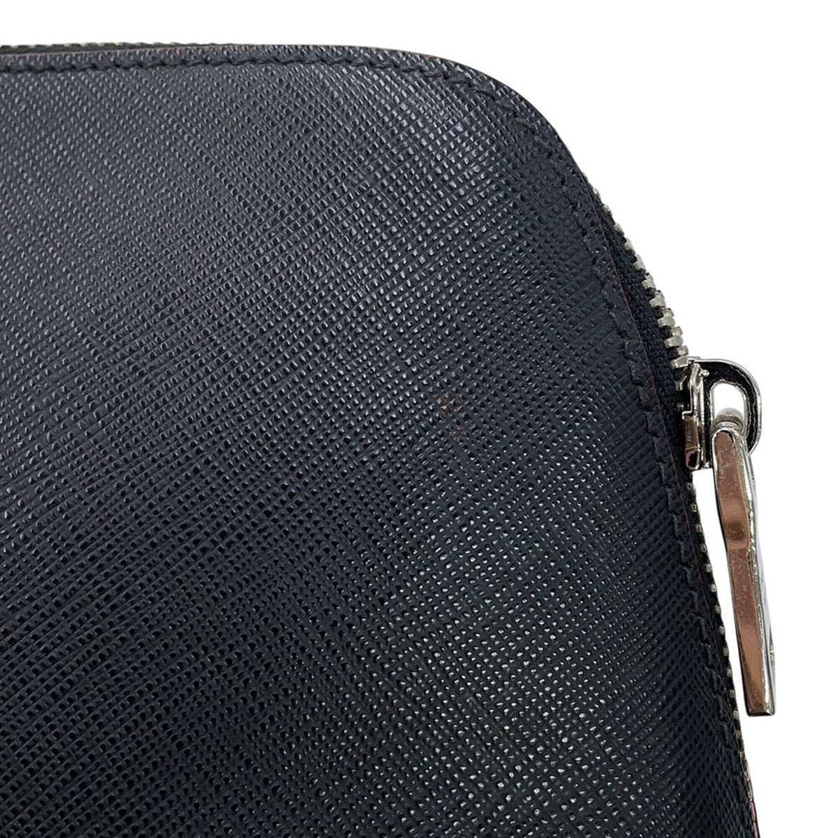 Prada Black Red Color Leather Handbag (Pre-Owned)