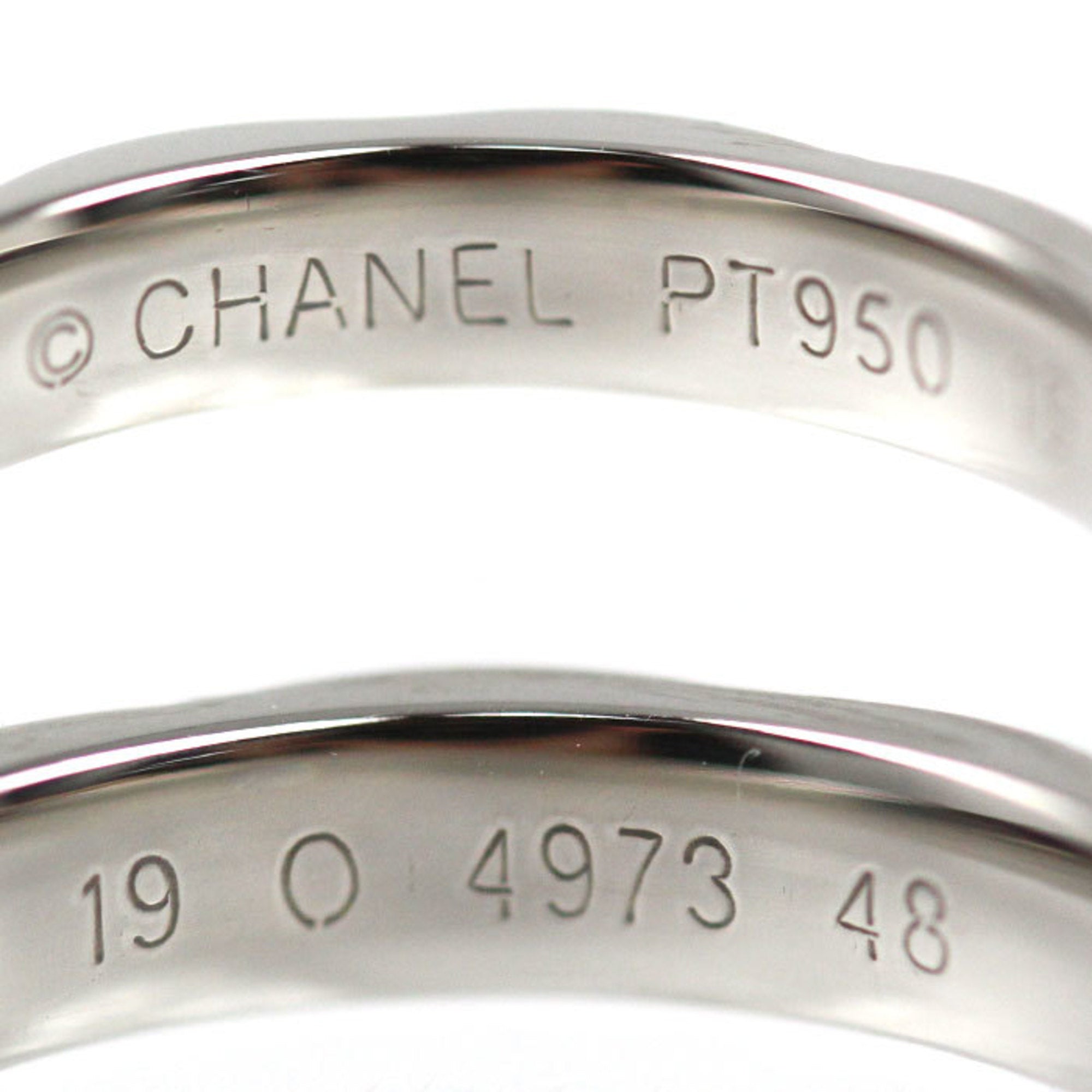 Chanel Platinum 950 Band Ring (Pre-Owned)