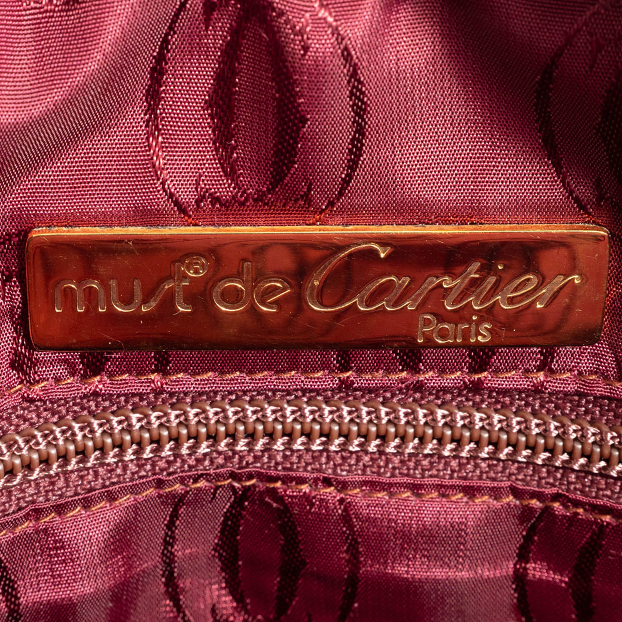 Cartier Must Bordeaux Leather Pochette Shoulder Bag (Pre-Owned)