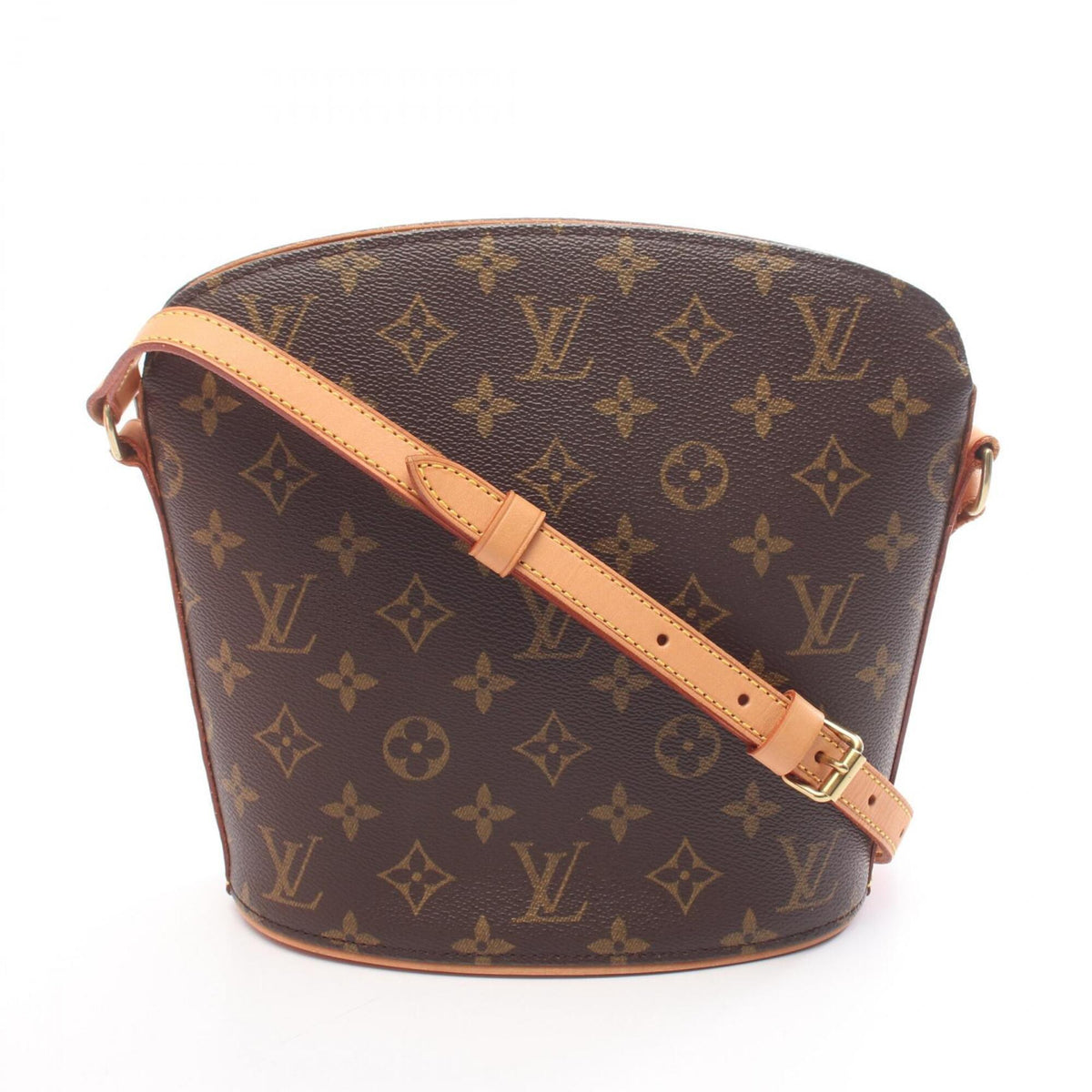 Louis Vuitton Brown Coated Canvas Leather Handbag Shoulder Bag (Pre-Owned)