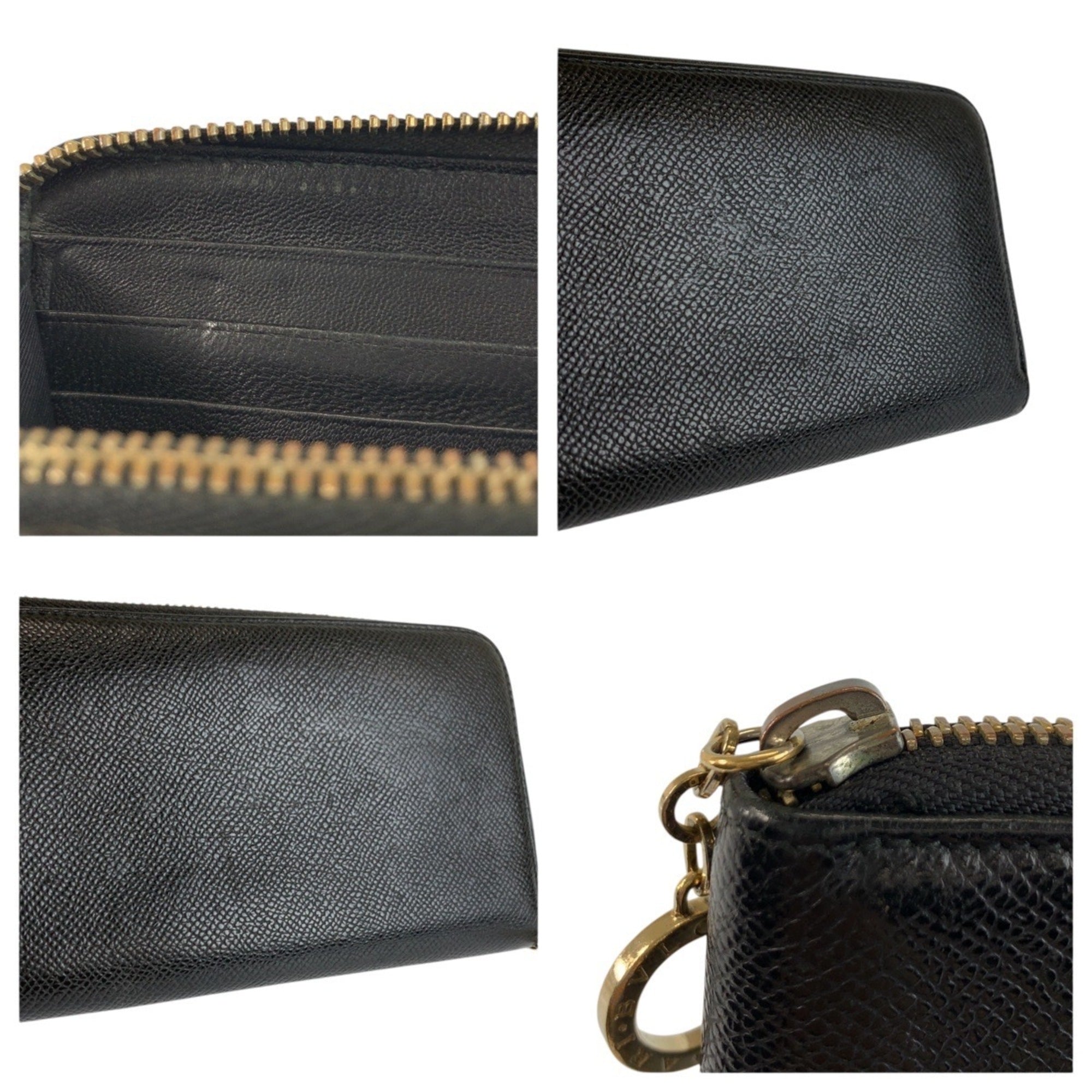 Bvlgari Black Leather Long Wallet (Bi-Fold) (Pre-Owned)