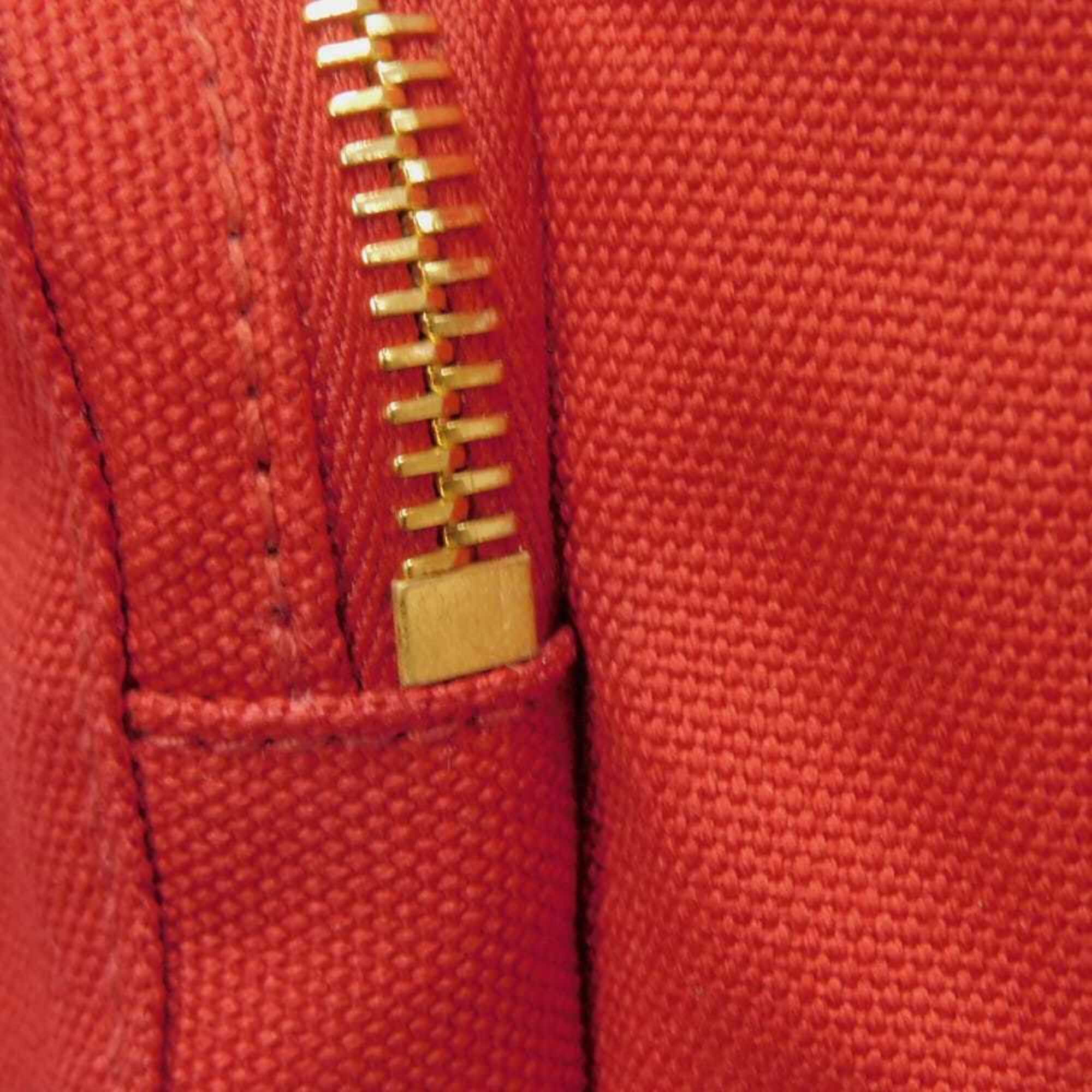Miu Miu Red Color Cotton Canvas Backpack (Pre-Owned)