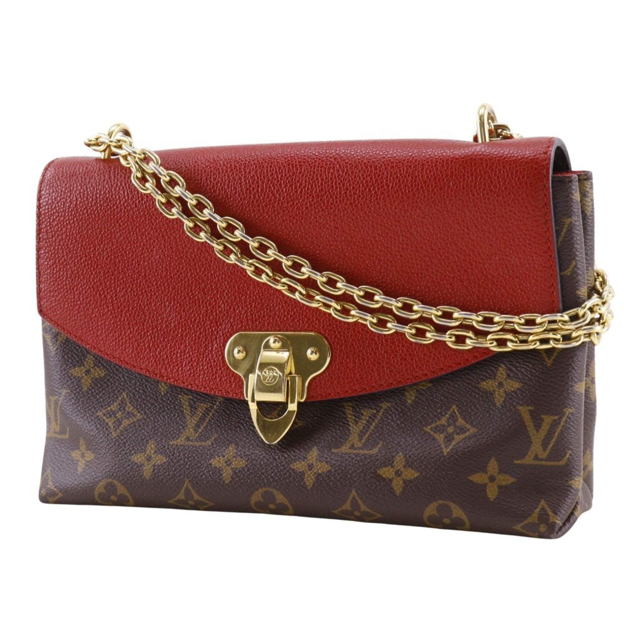 Louis Vuitton Monogram Brown Cerise Red Color Monogram Shoulder Bag (Pre-Owned)