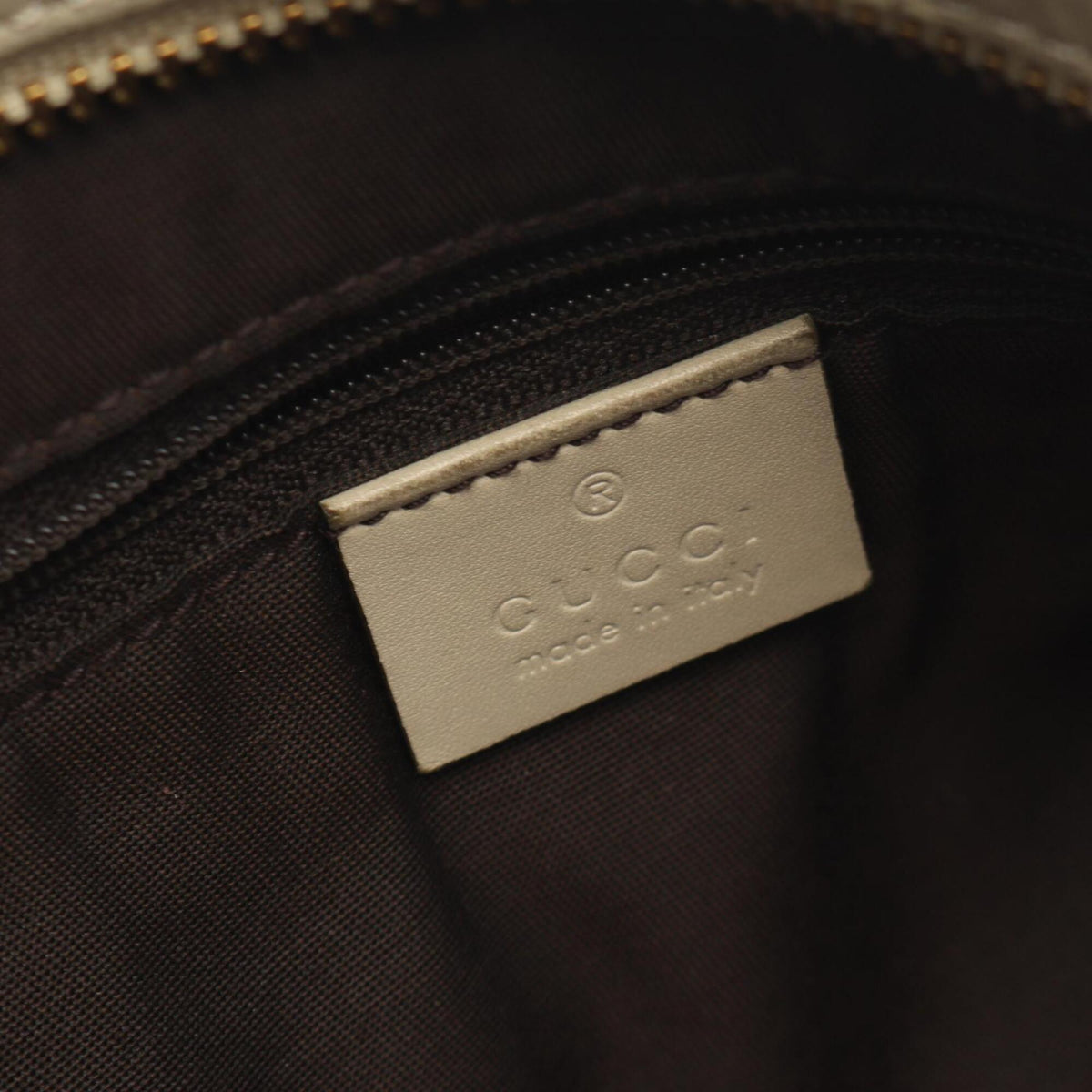 Gucci Beige White Canvas Leather Handbag Shoulder Bag (Pre-Owned)