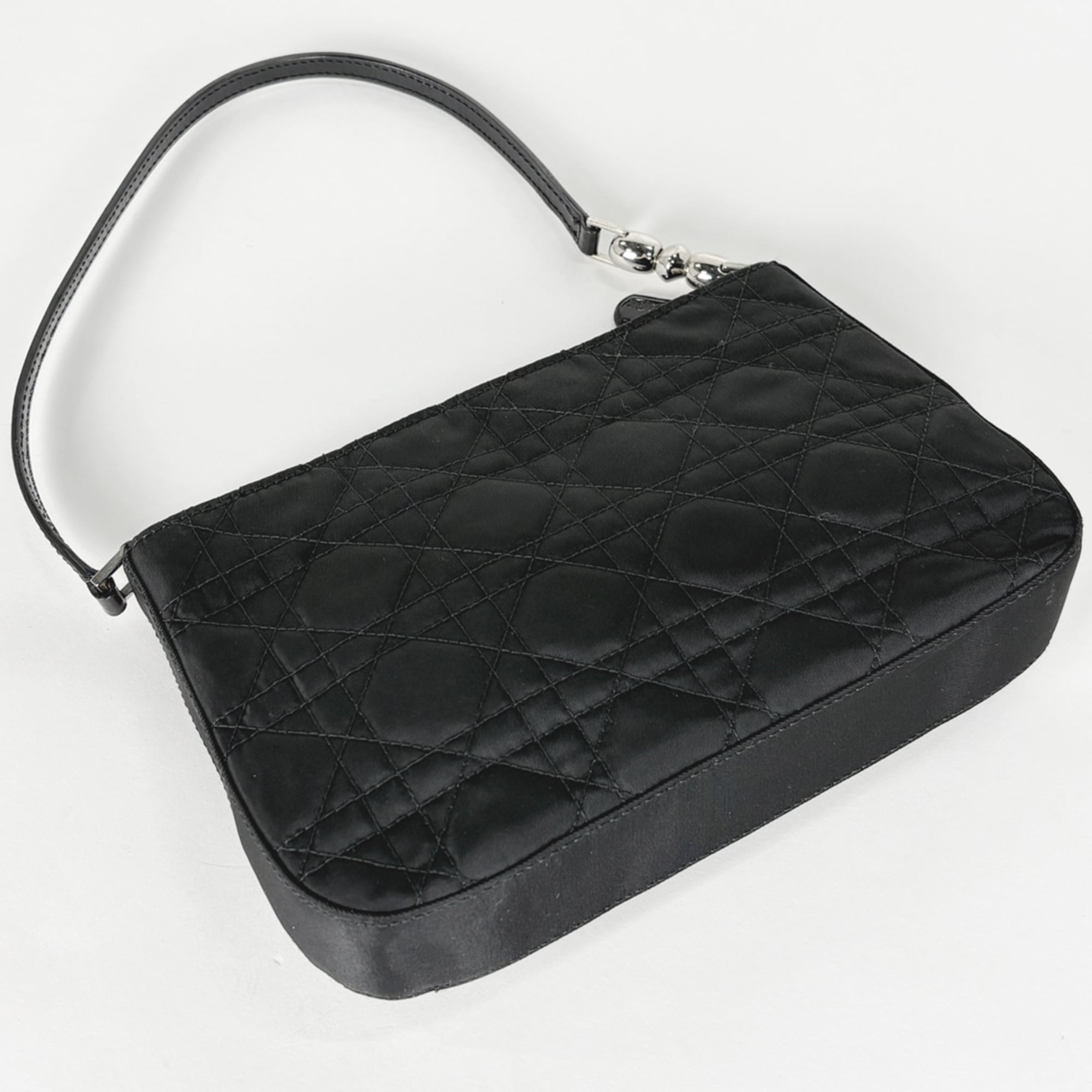 Christian Dior Black Nylon Leather Handbag Shoulder Bag (Pre-Owned)