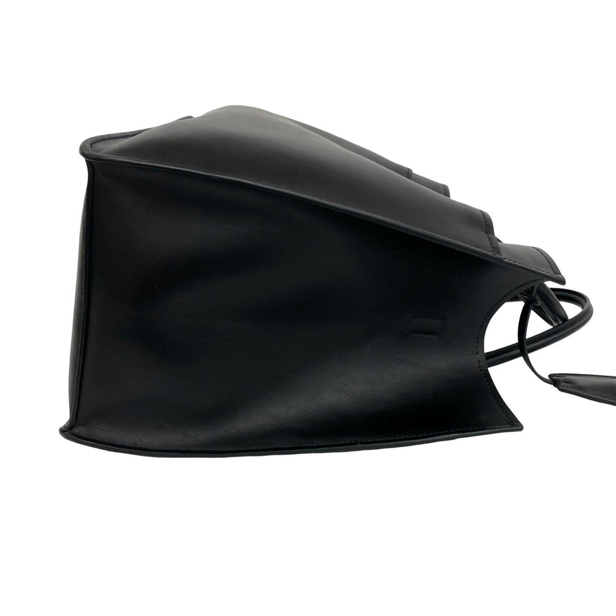 Prada Black Leather Handbag Pouch Shoulder Bag Tote Bag (Pre-Owned)