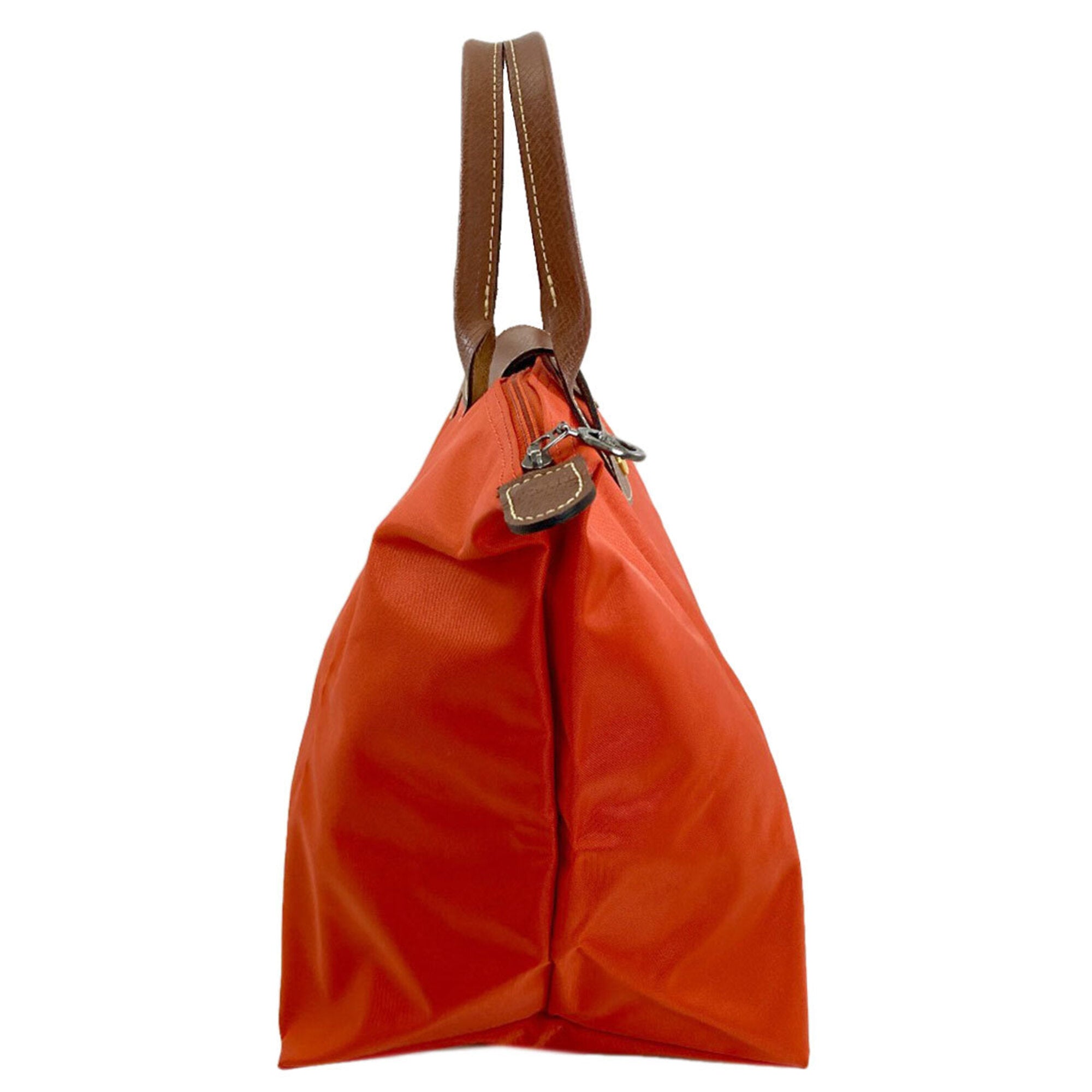 Longchamp Brown Orange Nylon Handbag (Pre-Owned)