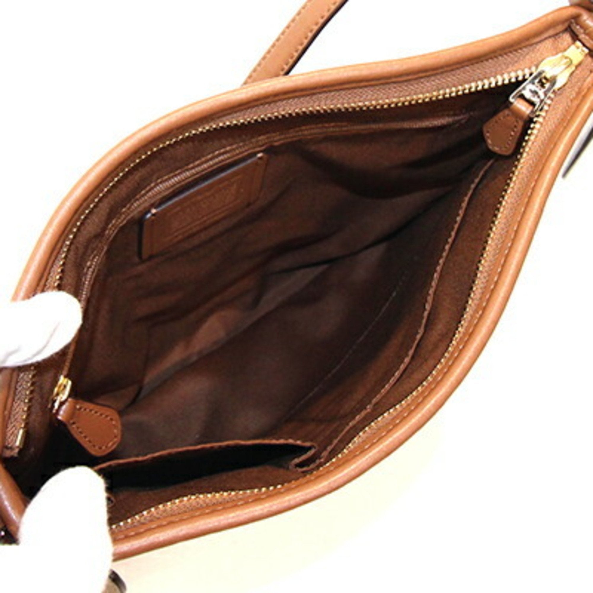 Coach Signature Beige Brown Pvc Leather Shoulder Bag (Pre-Owned)