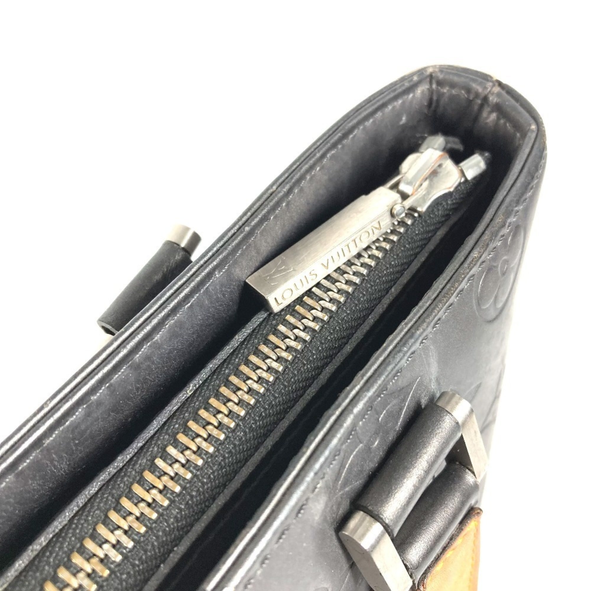 Louis Vuitton Black Dark Gray Monogram Mat Leather Shoulder Bag Tote Bag (Pre-Owned)