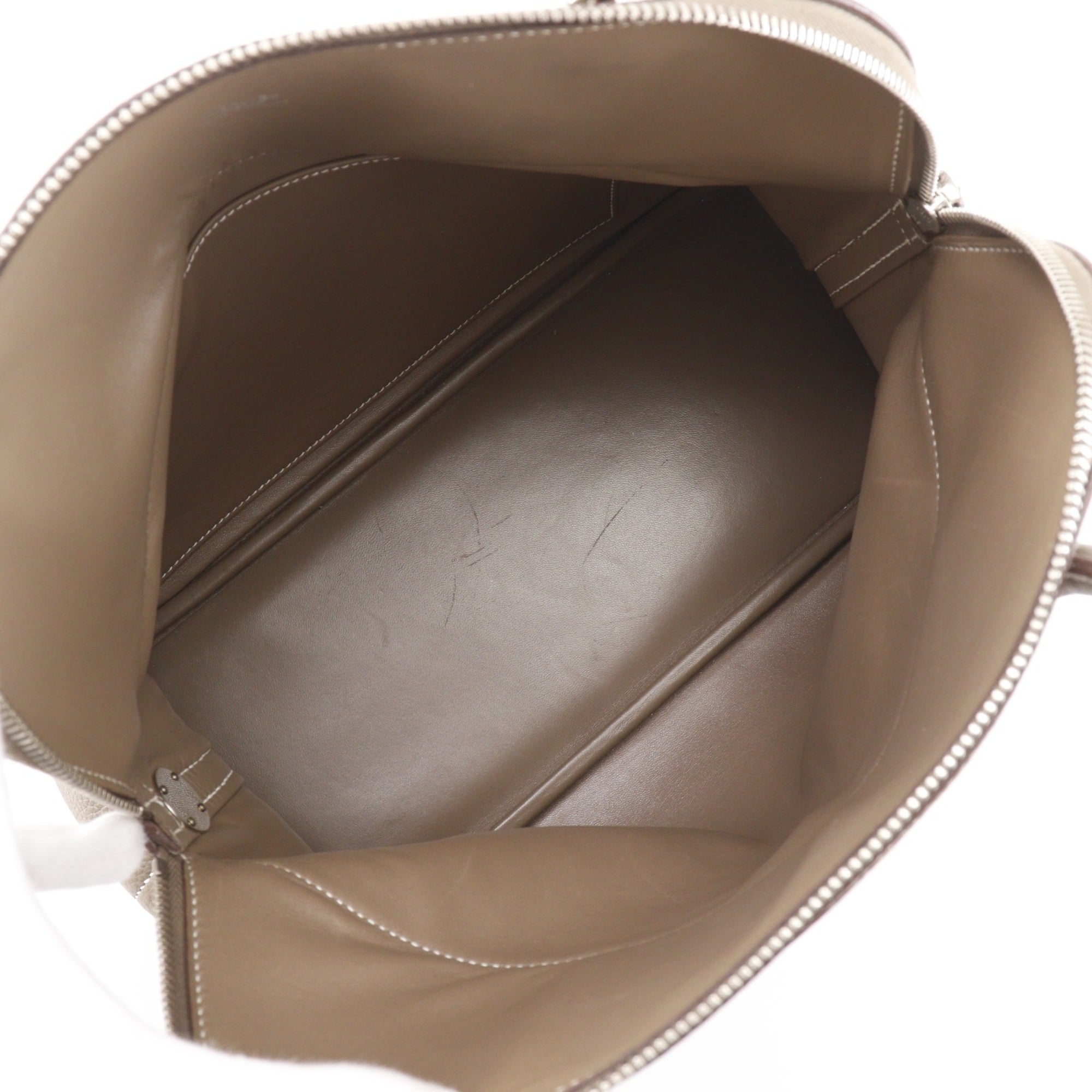 Hermes Bolide Etoupe Gray Taurillon Clemence Leather Handbag (Pre-Owned)