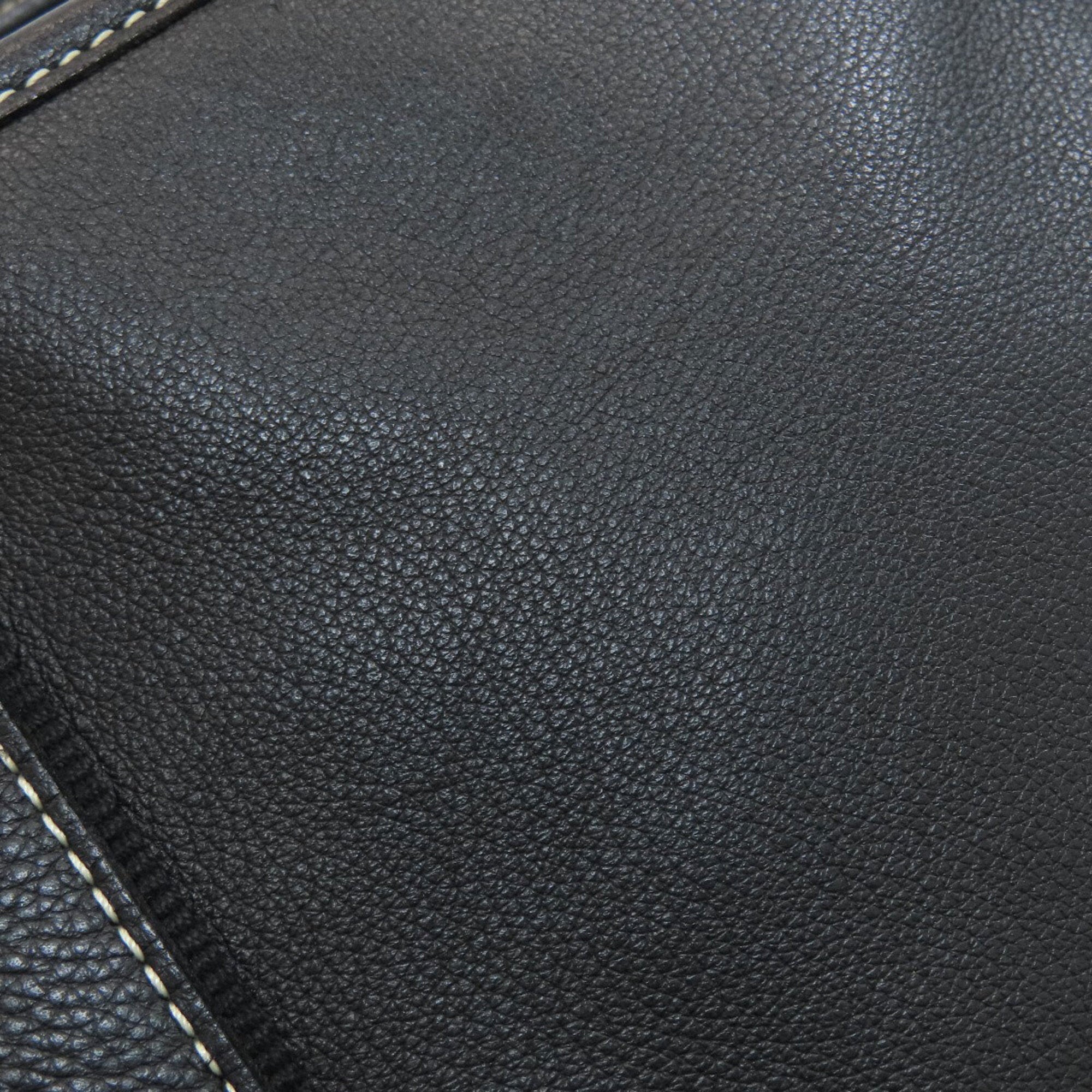 Longchamp Black Leather Handbag (Pre-Owned)