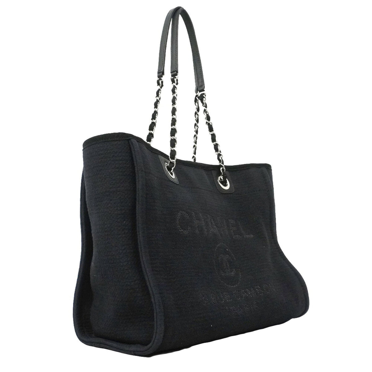 Chanel Black Canvas Tote Bag (Pre-Owned)