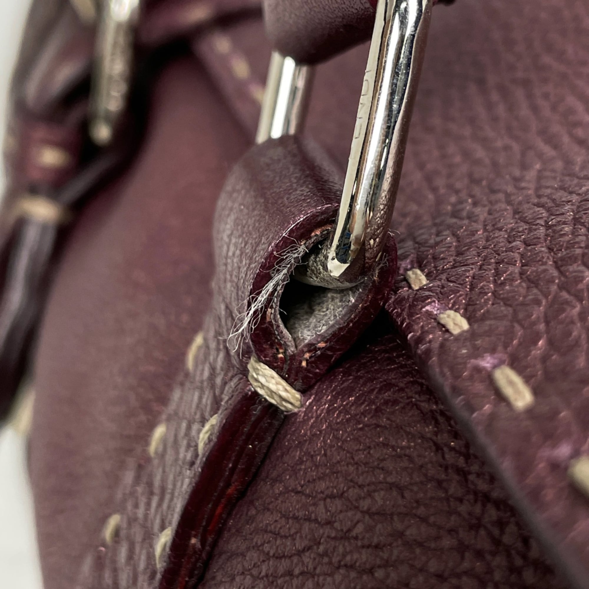 Fendi Purple Leather Shoulder Bag (Pre-Owned)