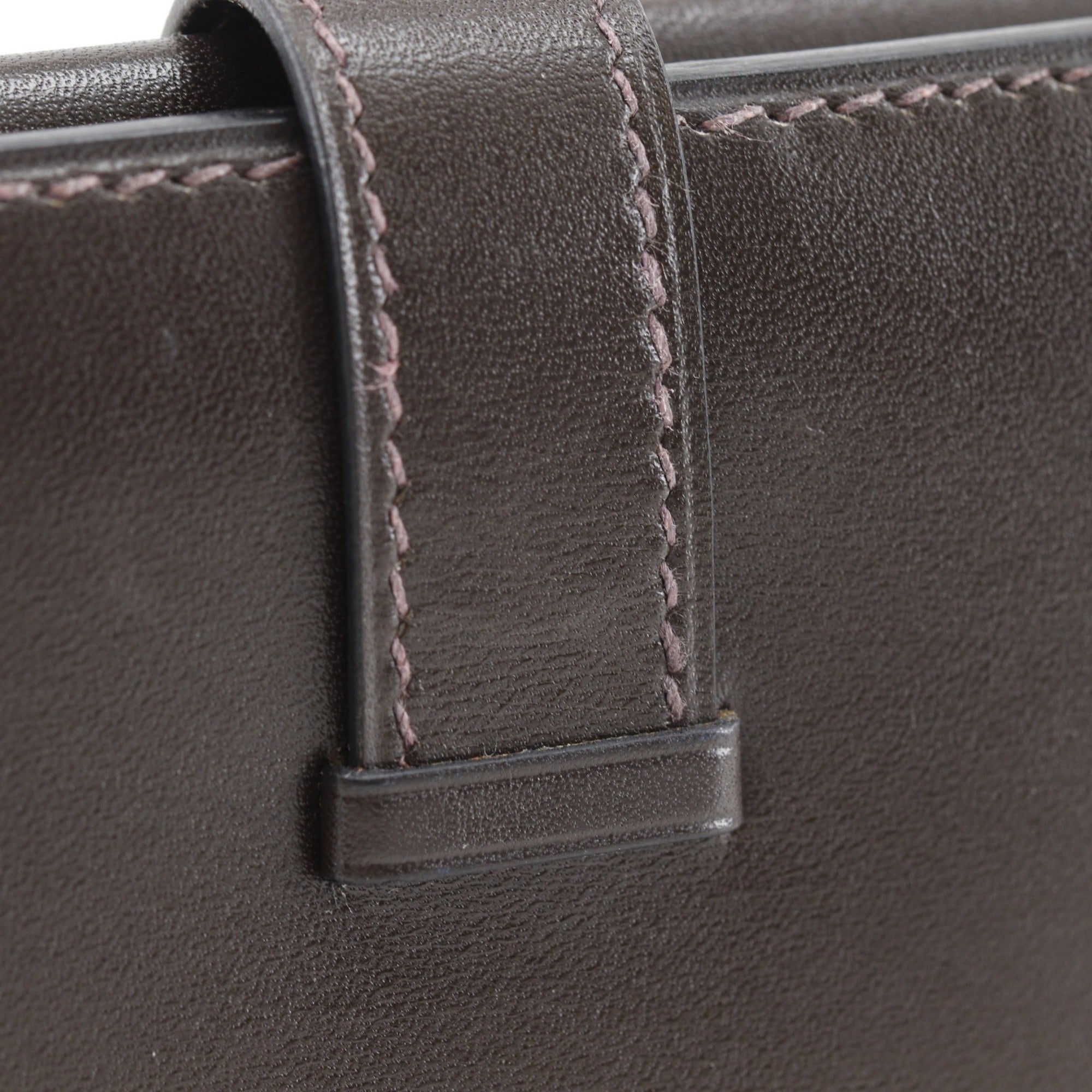 Hermes Brown Box Calf Leather Long Wallet (Bi-Fold) (Pre-Owned)