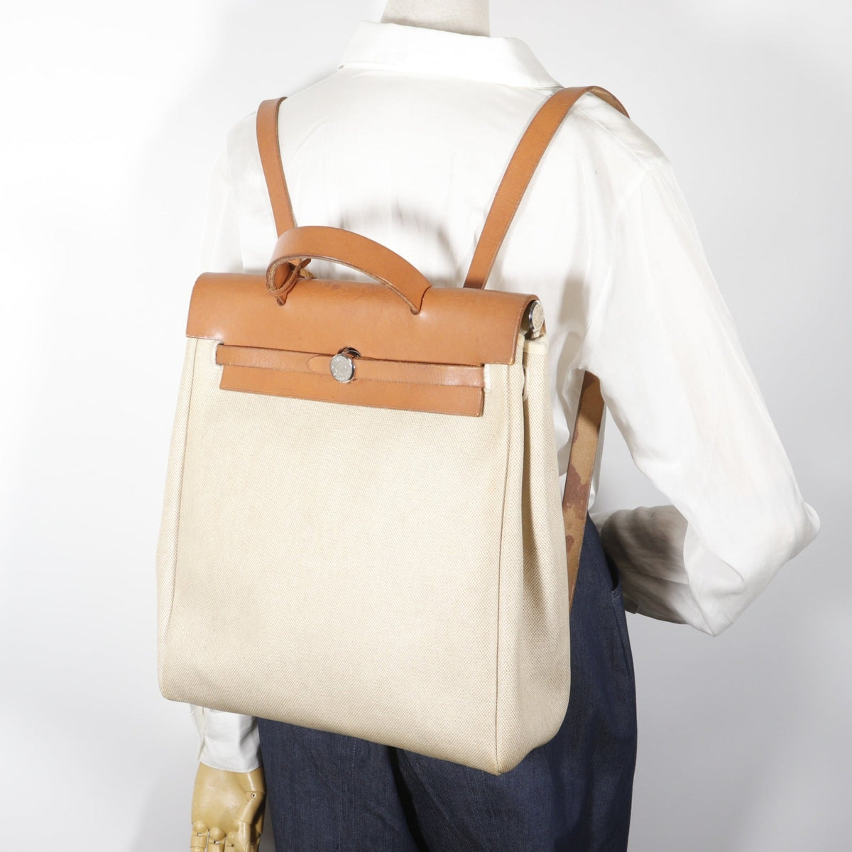 Hermes Beige Toile H Backpack (Pre-Owned)