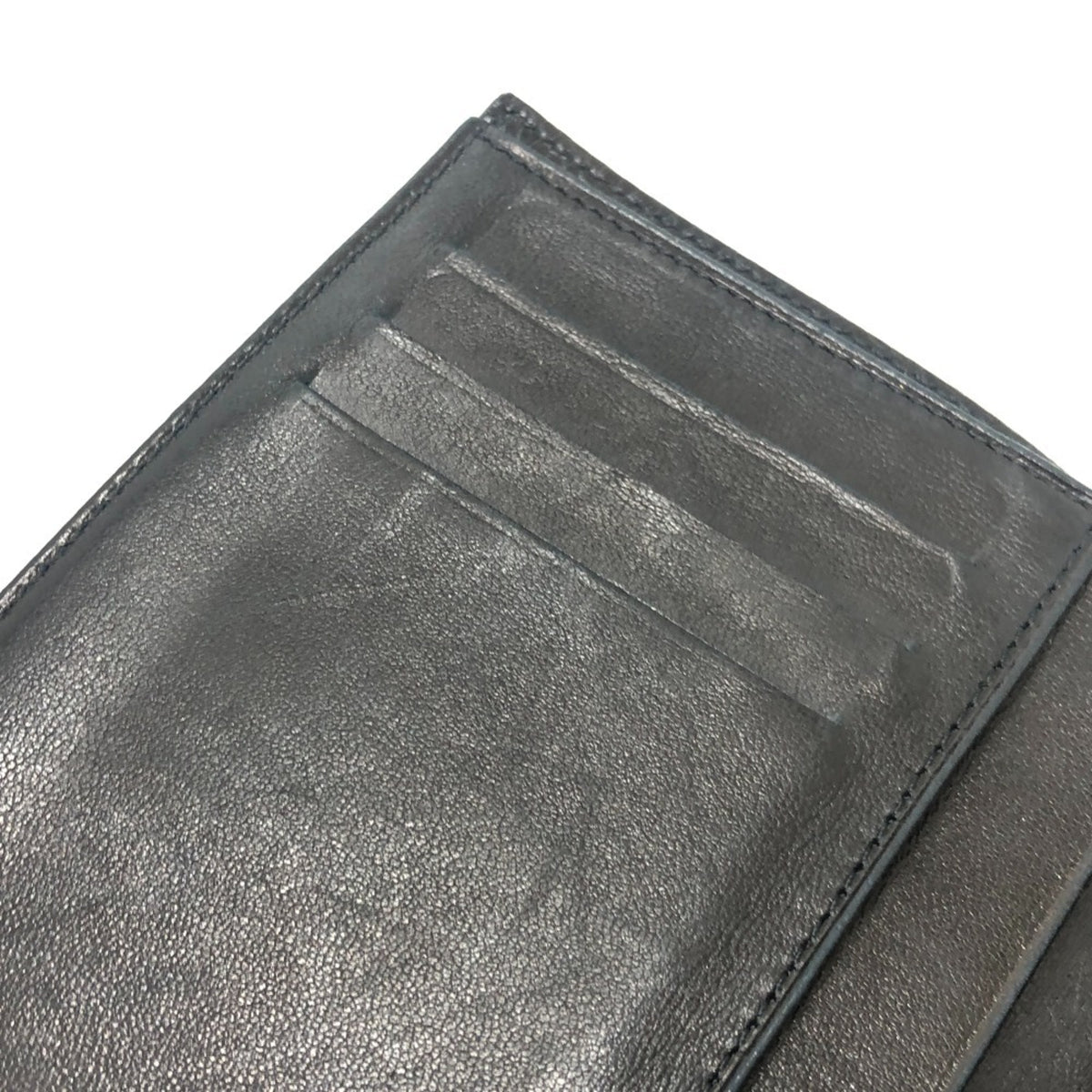 Chanel Black Grained Calfskin Long Wallet (Bi-Fold) (Pre-Owned)