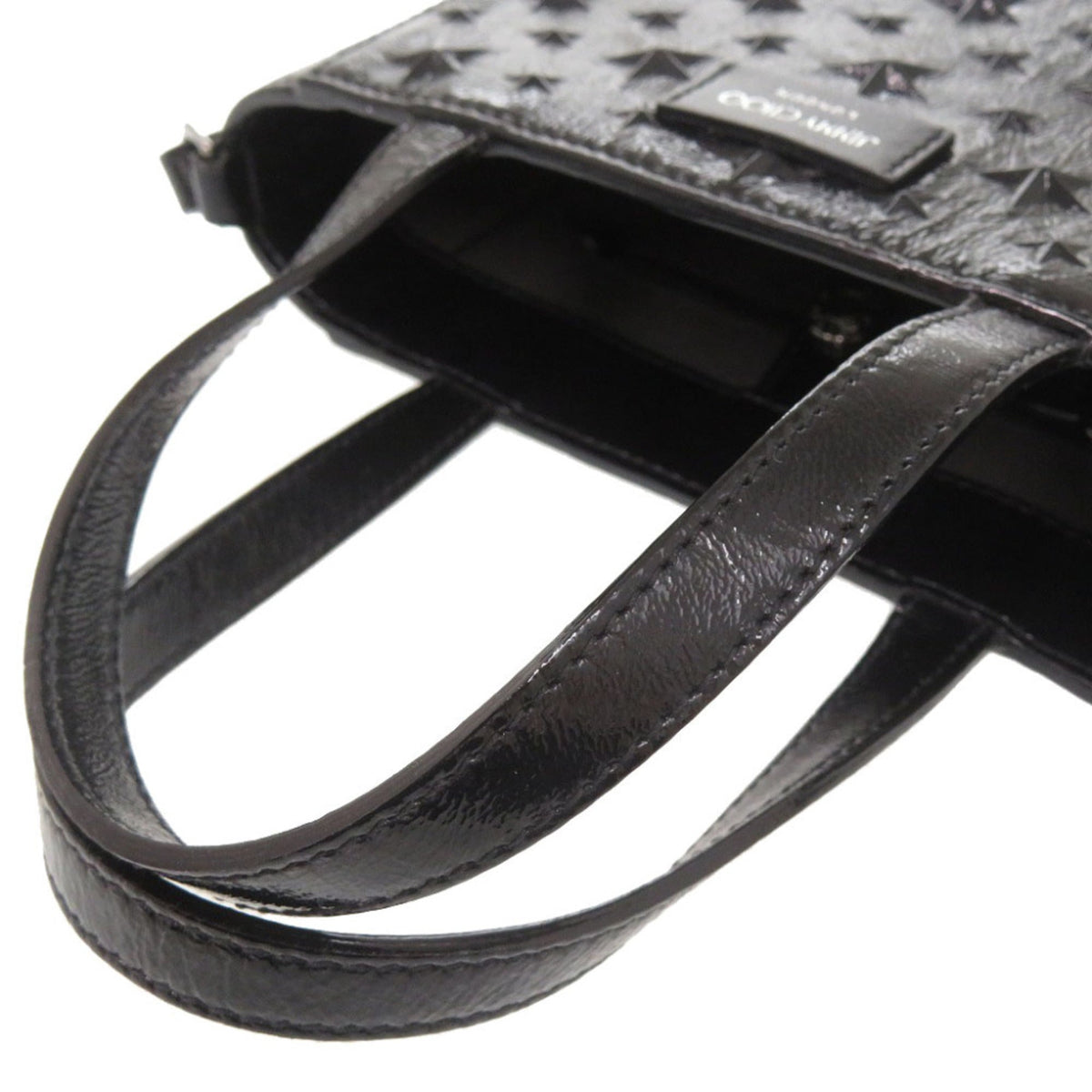 Jimmy Choo Black Patent Leather Handbag Shoulder Bag (Pre-Owned)