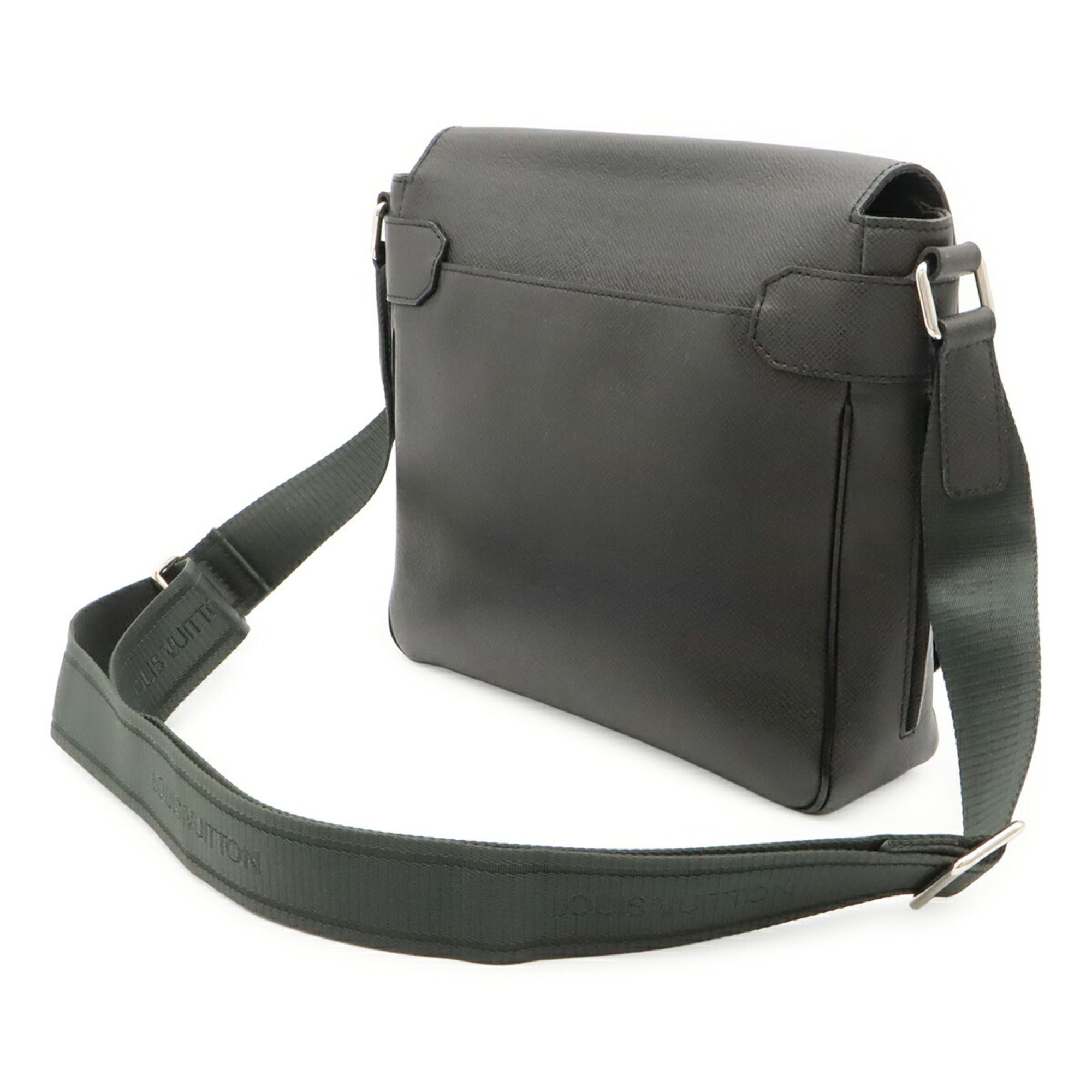 Louis Vuitton Ardoise Black Taiga Leather Handbag Shoulder Bag (Pre-Owned)